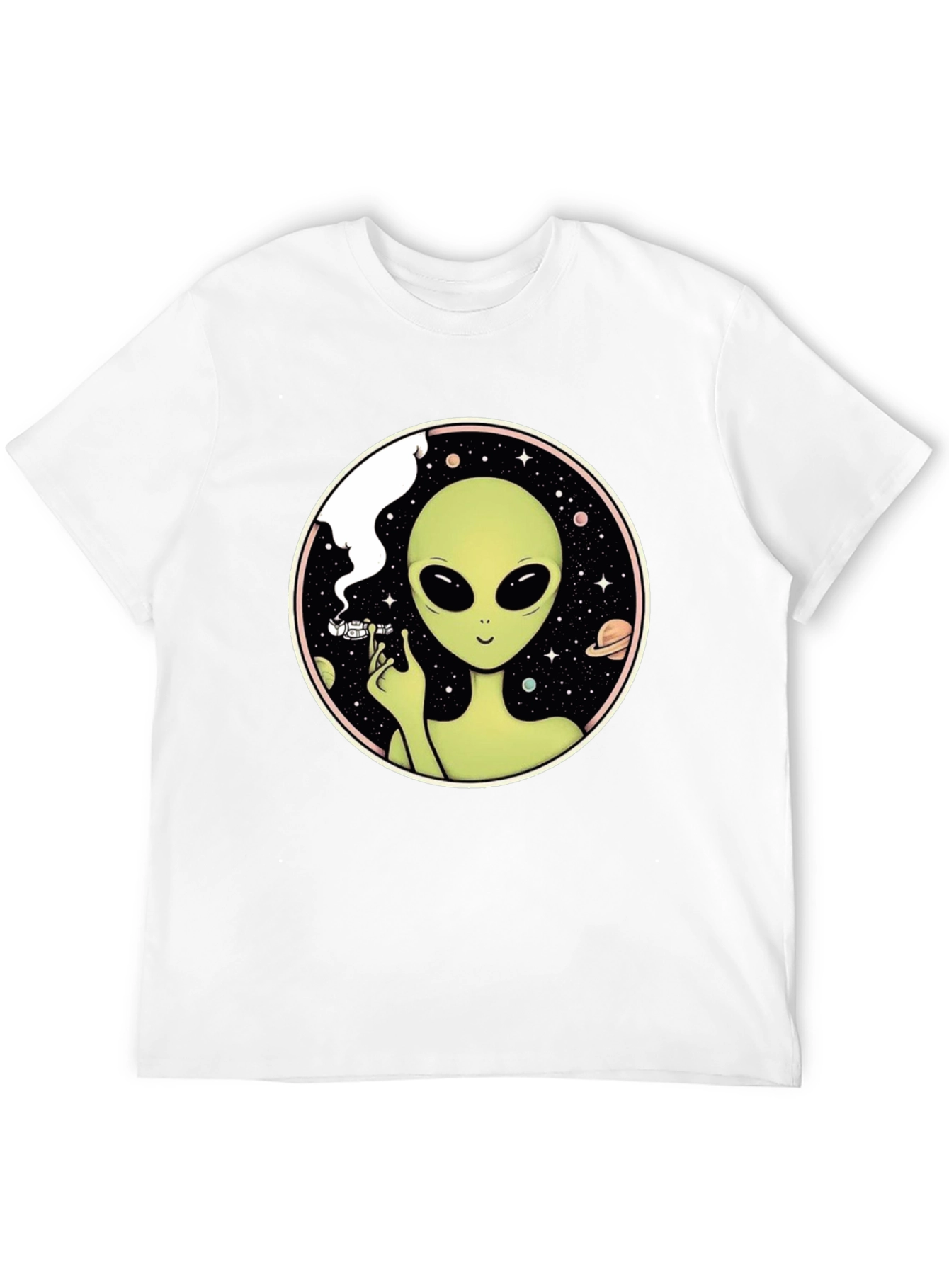 Black Alien Smoking Weed T-Shirt - Black view 12
