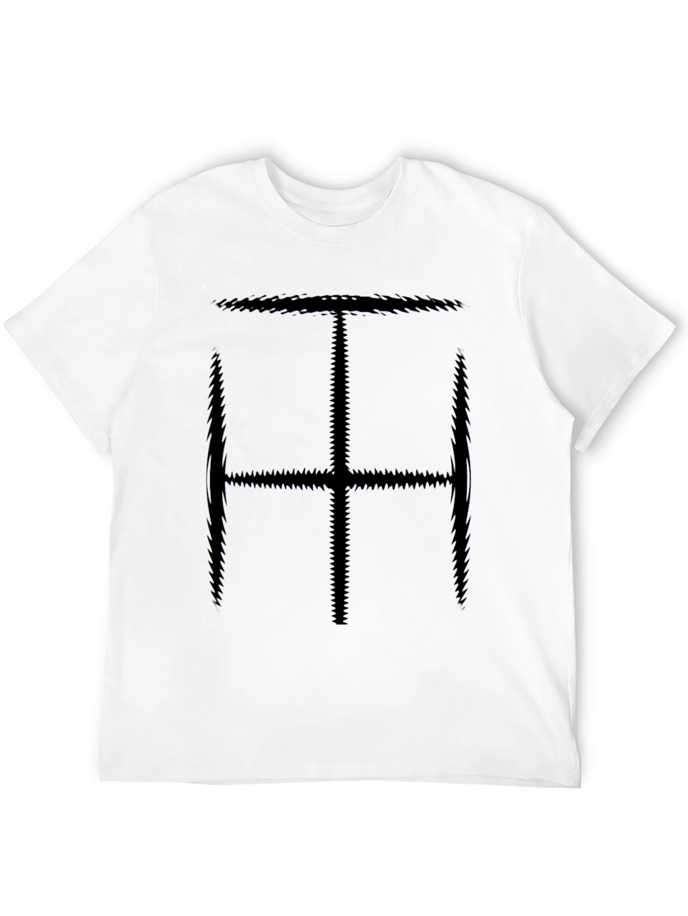 Black Abstract Symbol Tee - Men's Black Graphic T-Shirt view 12