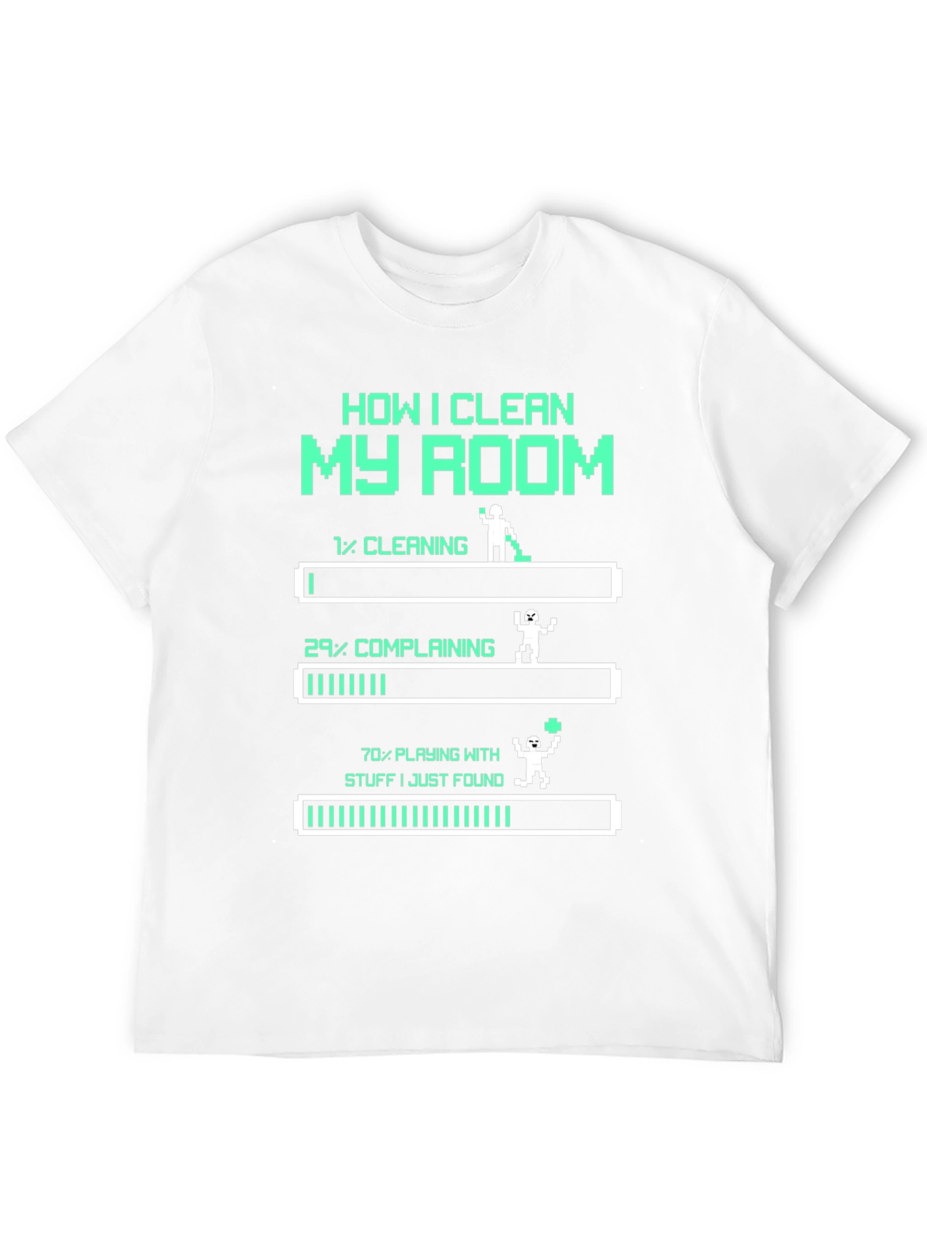Black Funny "How I Clean My Room" Gamer T-Shirt view 12