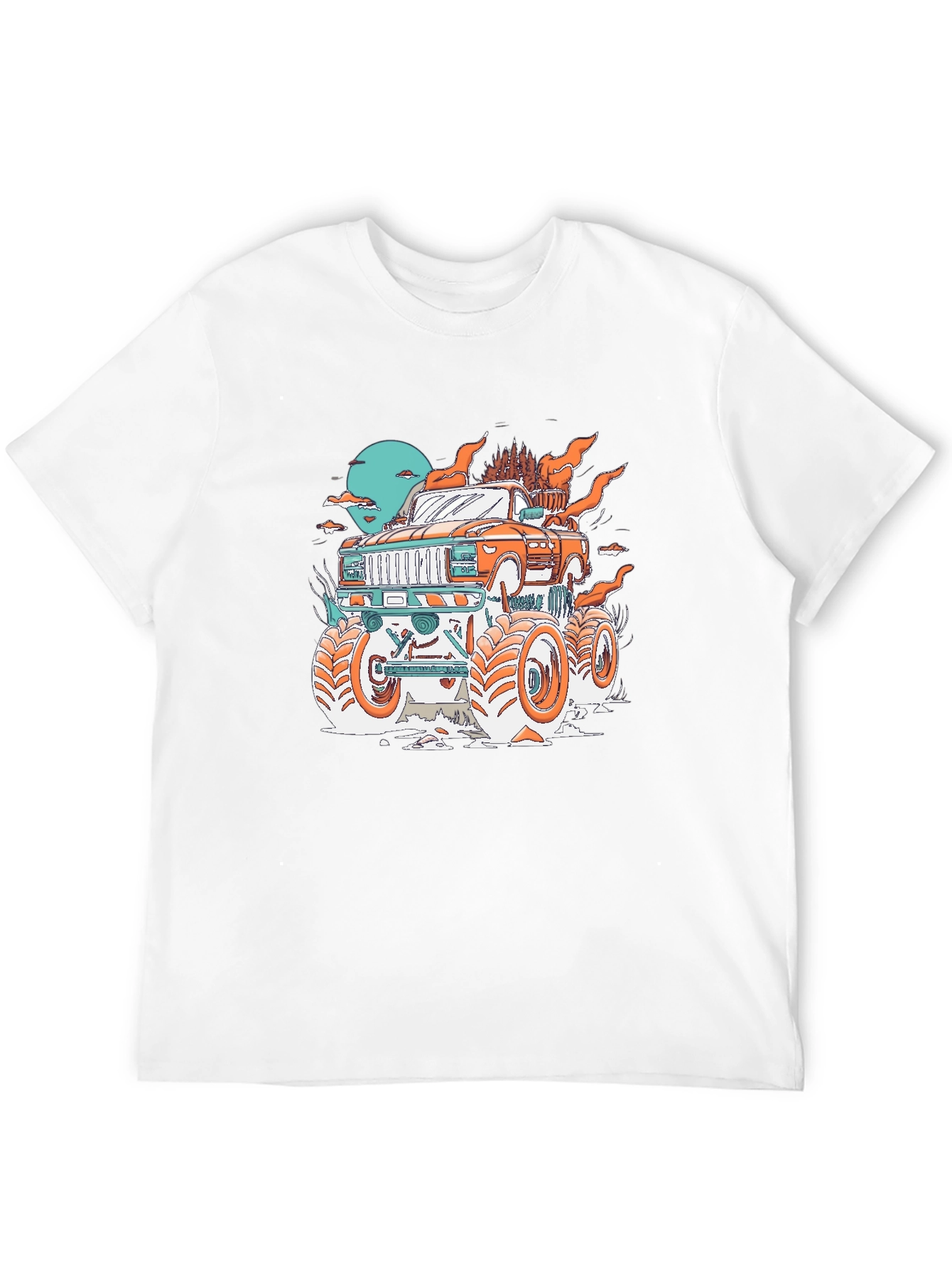 Black Monster Truck Graphic Print Black T-Shirt view 12