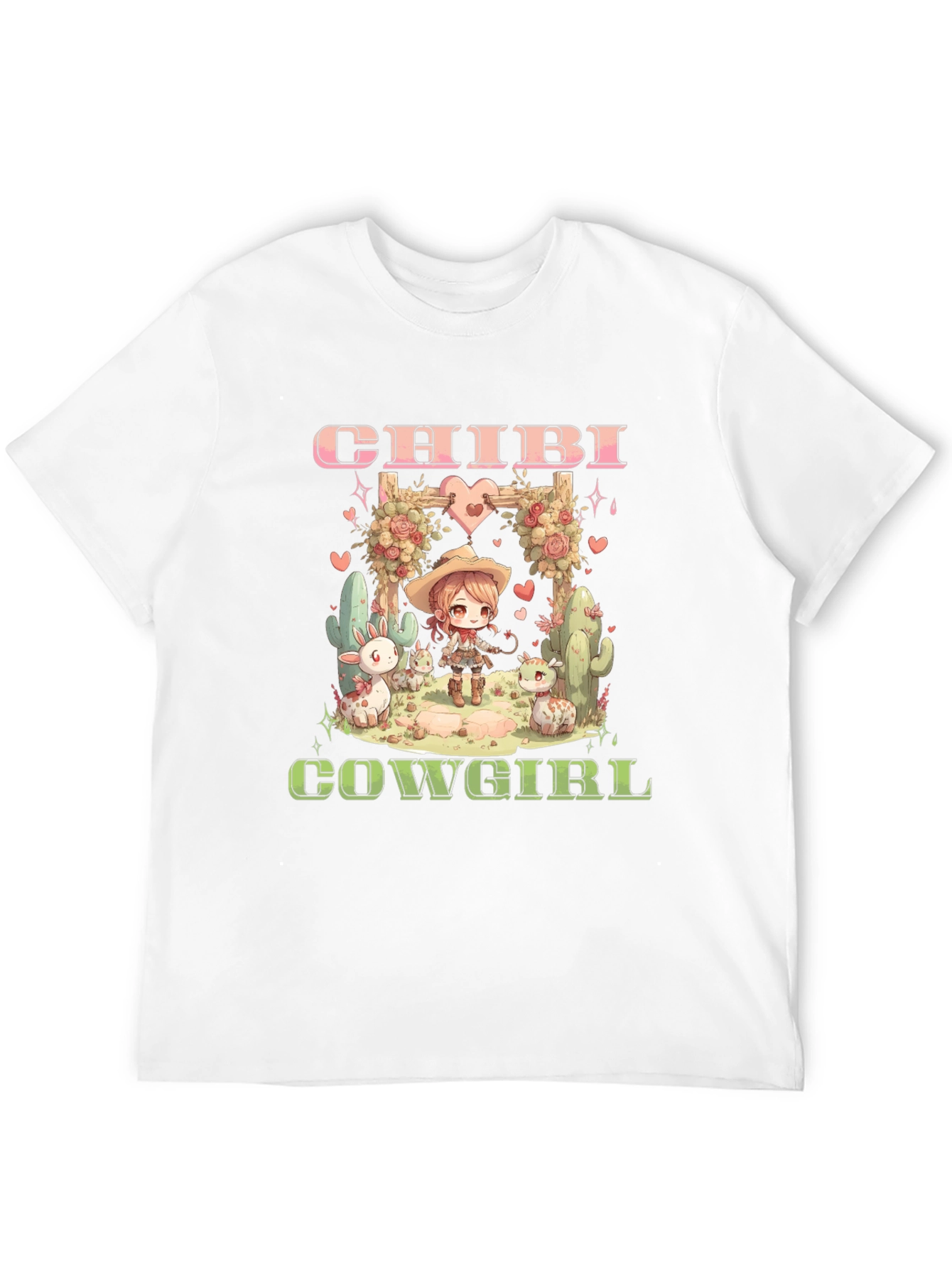 Black Chibi Cowgirl Graphic T-Shirt view 12