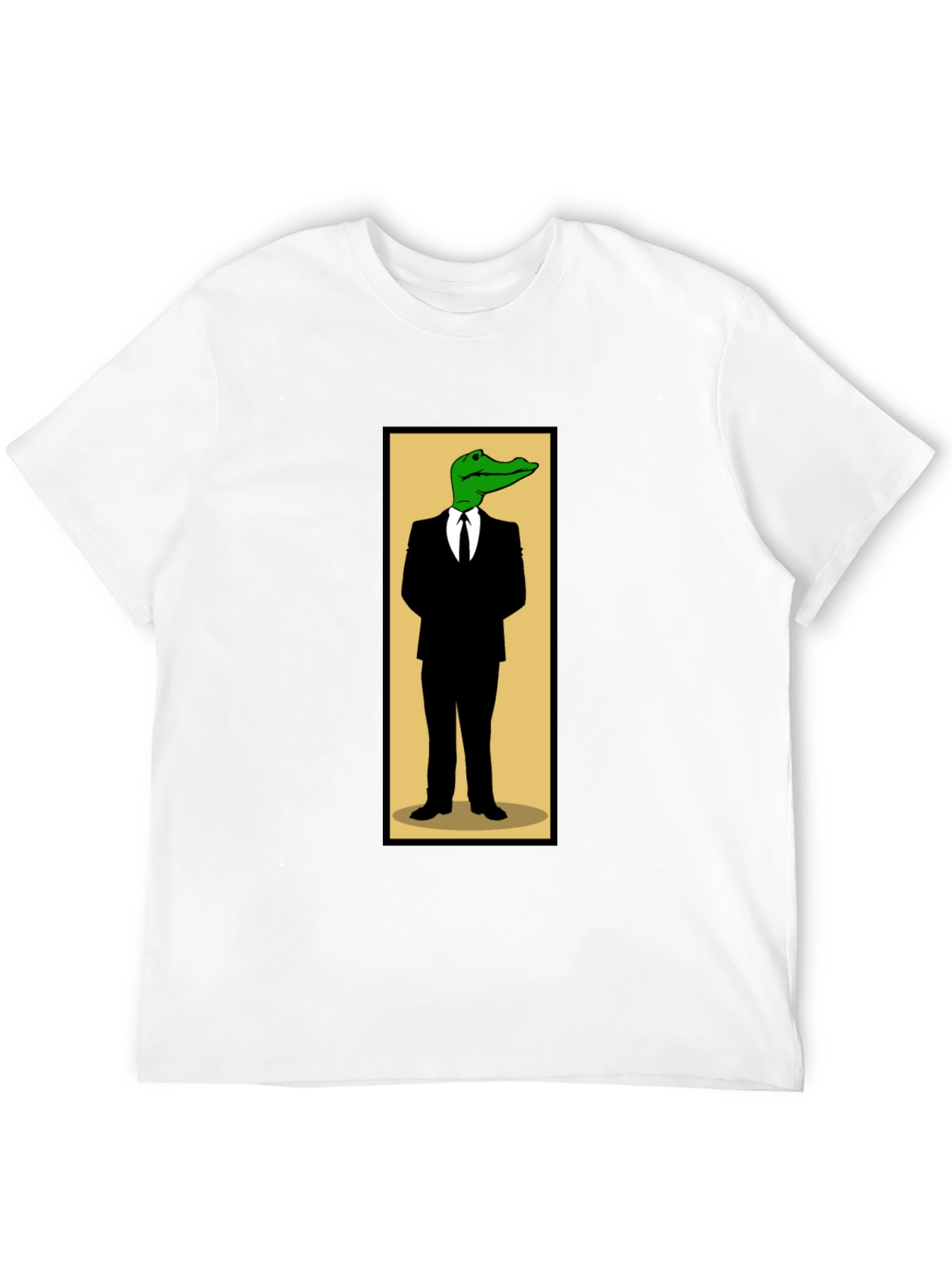 Black Suited Alligator Graphic Tee - Cool Novelty T-Shirt view 12