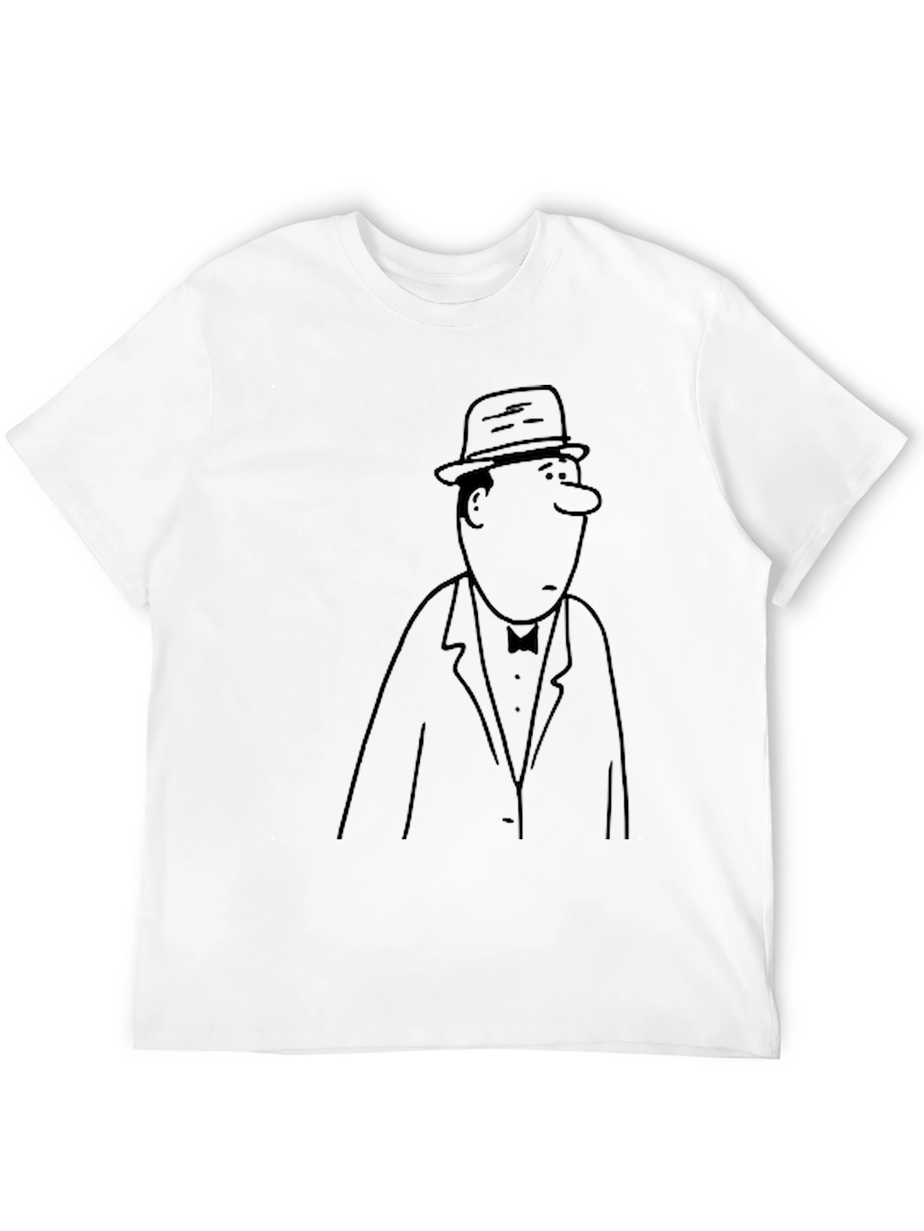 Cartoon Man in Suit Graphic Tee - Black - 12