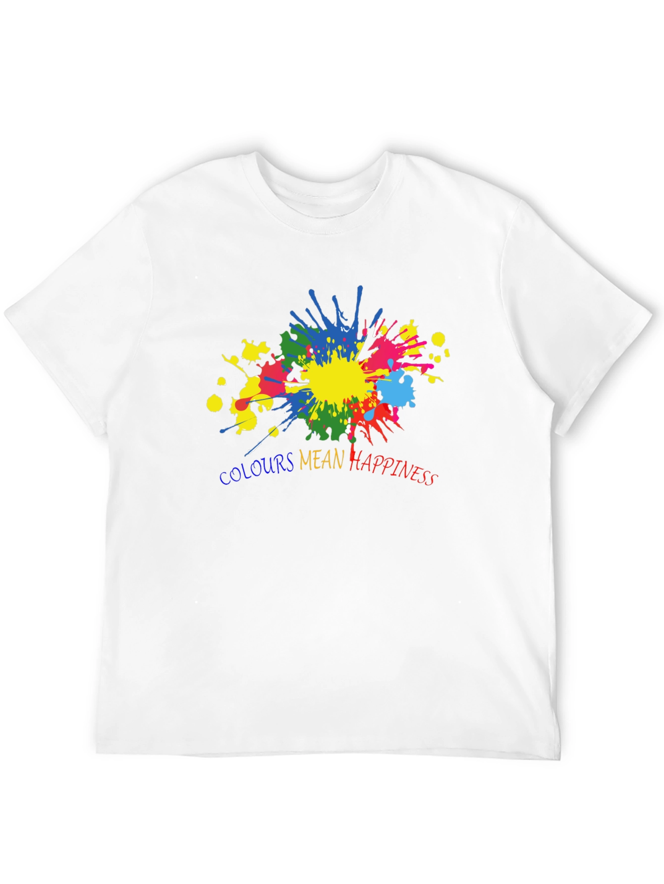 Black Colorful Happiness Graphic Black T-Shirt view 12