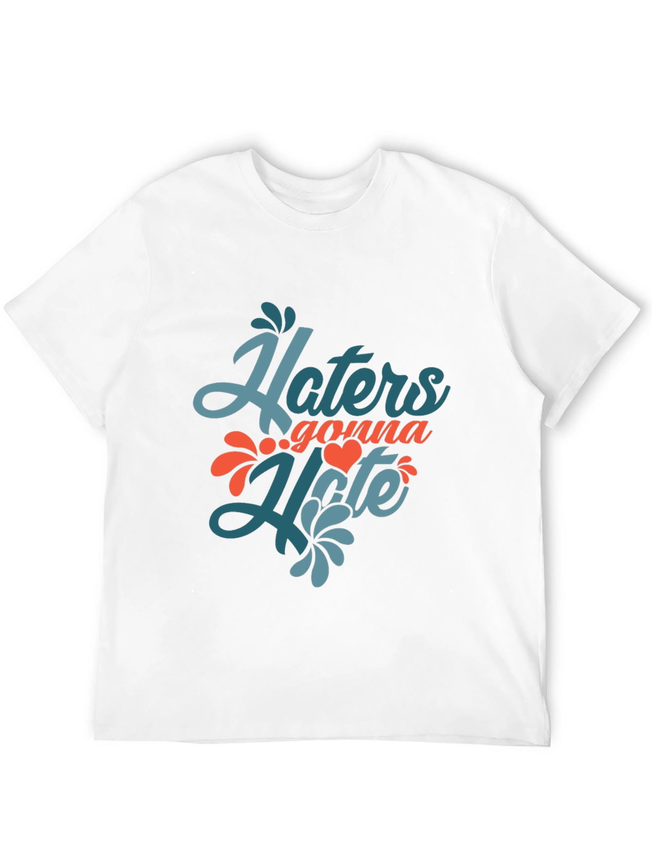 Black Haters Gonna Hate Graphic Tee - Black Cotton T-Shirt view 12