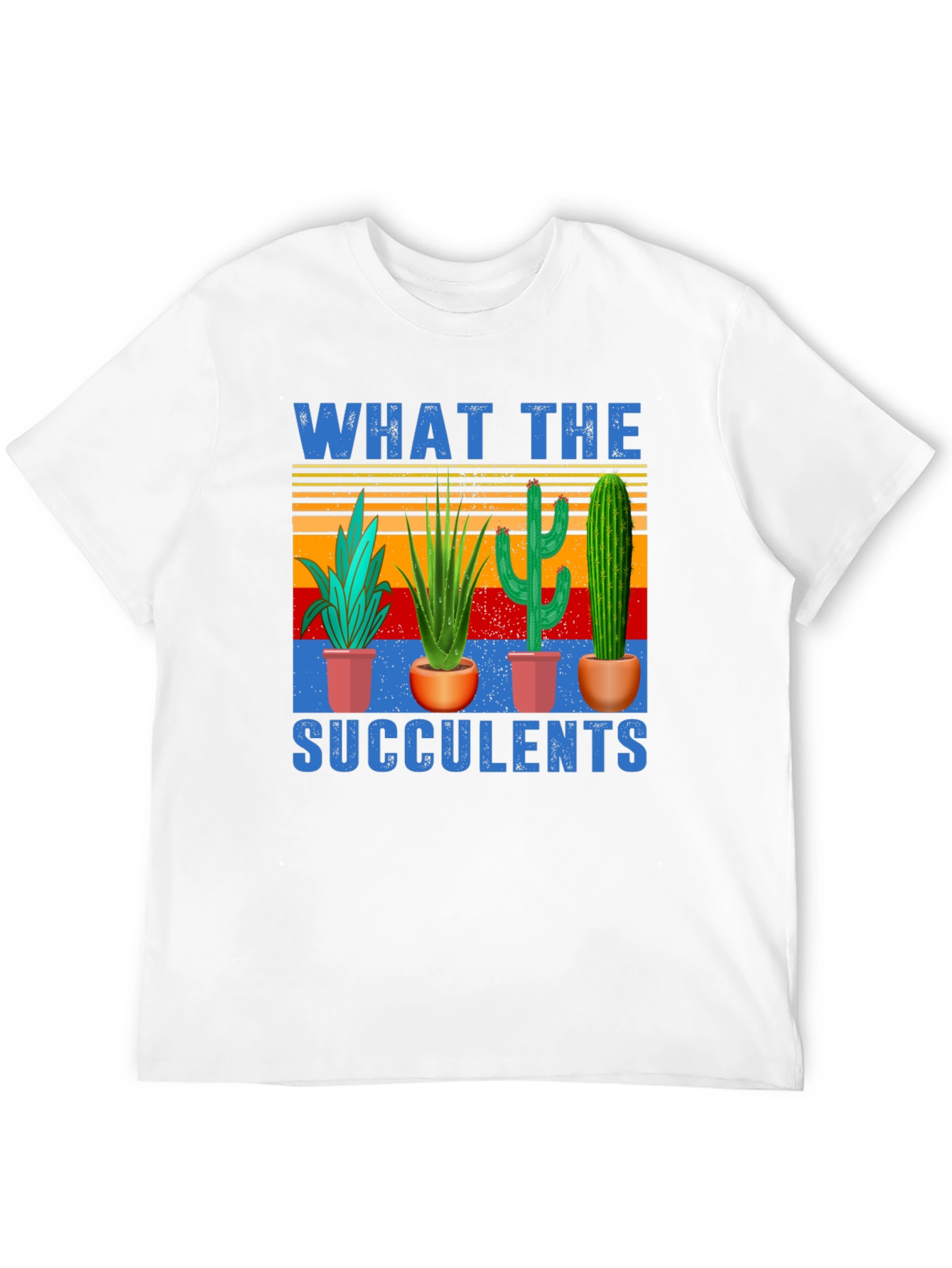 Black What The Succulents T-Shirt | Novelty Graphic Tee view 12