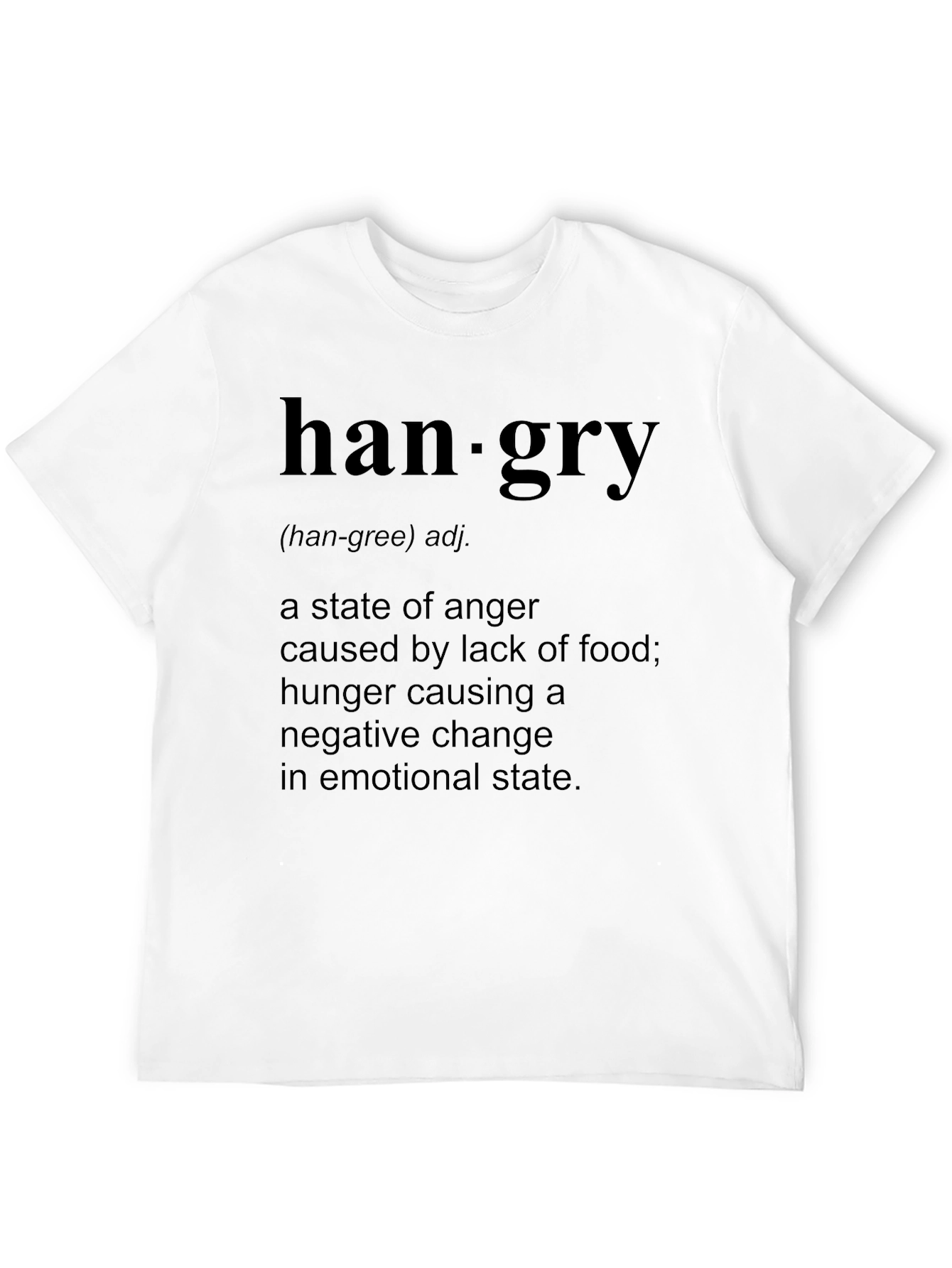 Black Hangry Definition T-Shirt - Funny Hunger Anger Tee view 12