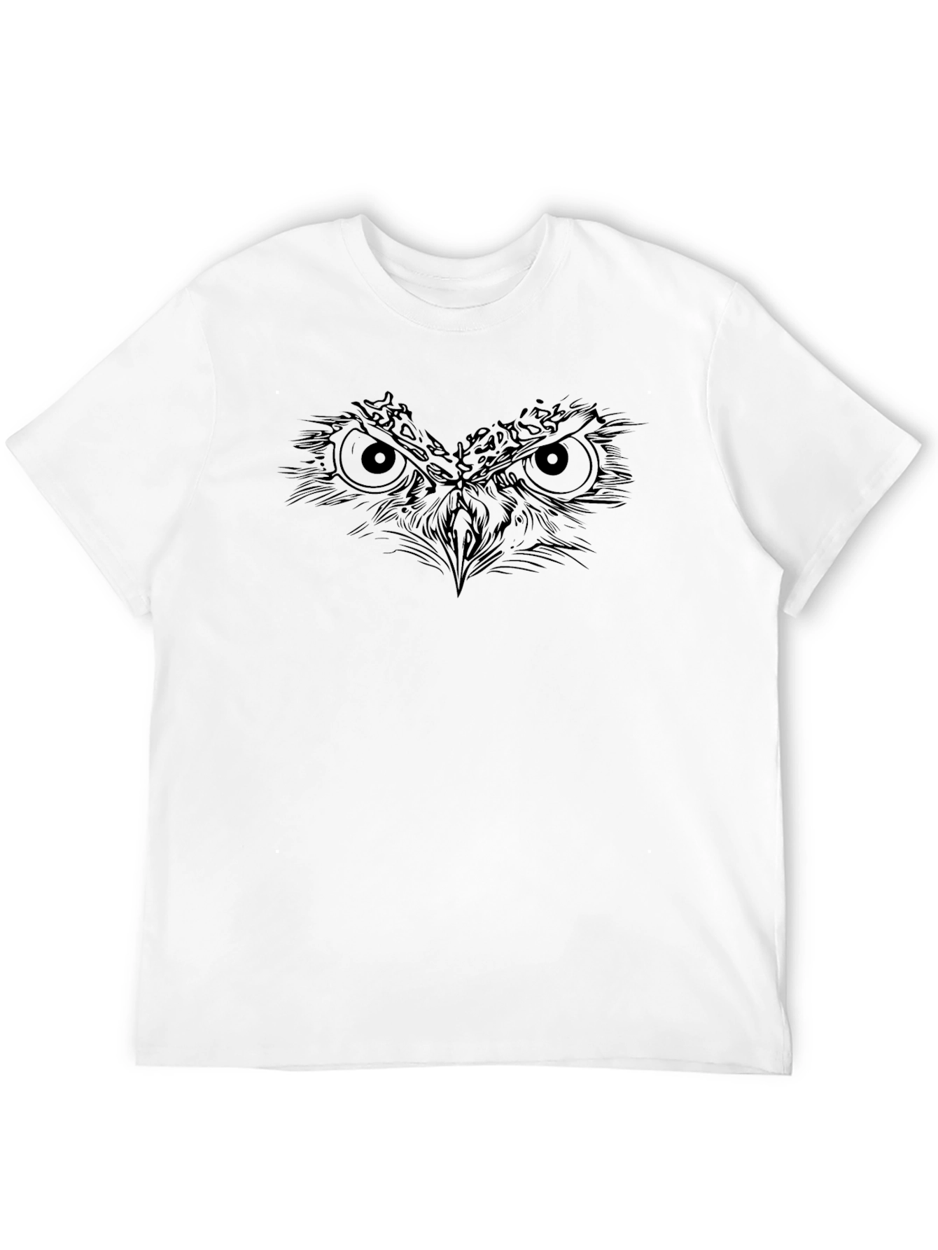 Black Owl Graphic Print Black T-Shirt view 12
