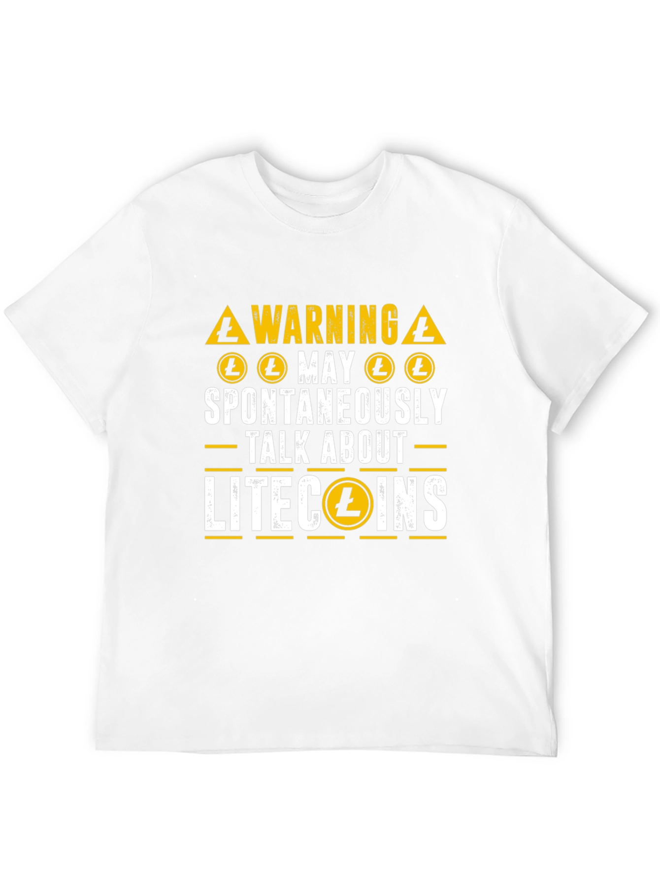 Black Litecoin Crypto Warning T-Shirt - Spontaneously Talk view 12