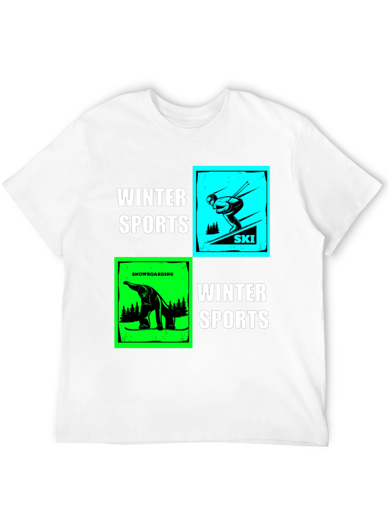 Black Winter Sports Graphic T-Shirt - Skiing & Snowboarding view 12