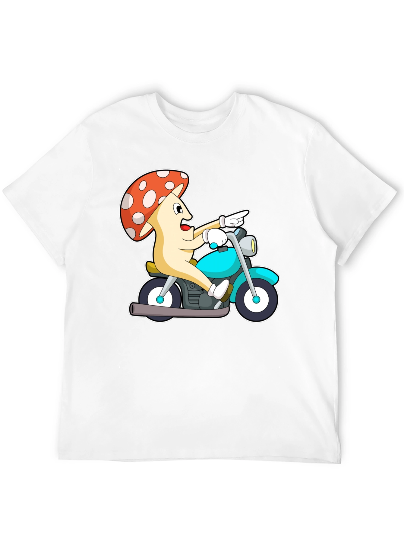 Black Mushroom Rider Graphic Tee - Black Cotton T-Shirt view 12