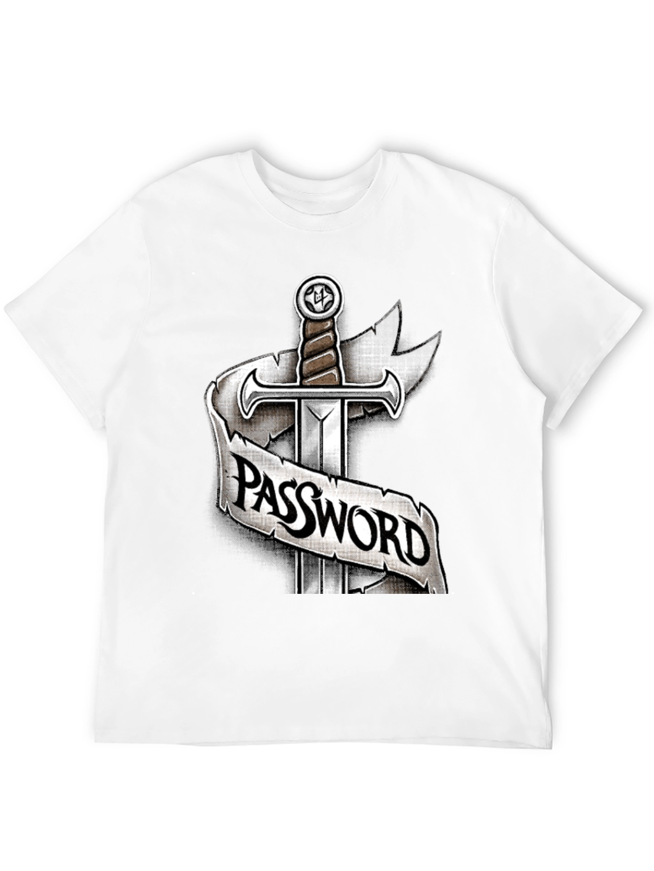 Black Password Sword Graphic Tee - Secure Style view 12