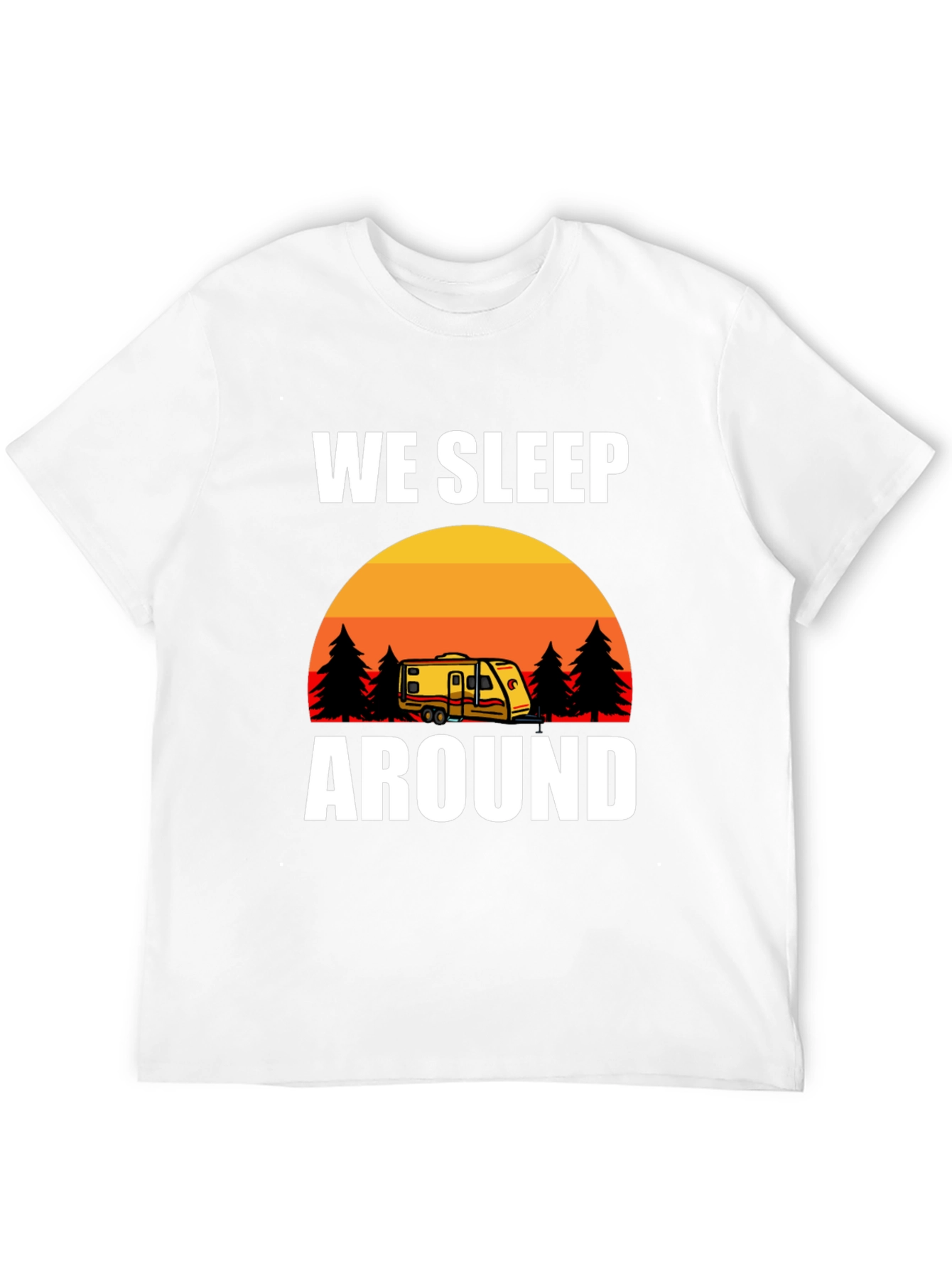 Black We Sleep Around Camping Graphic Tee view 12