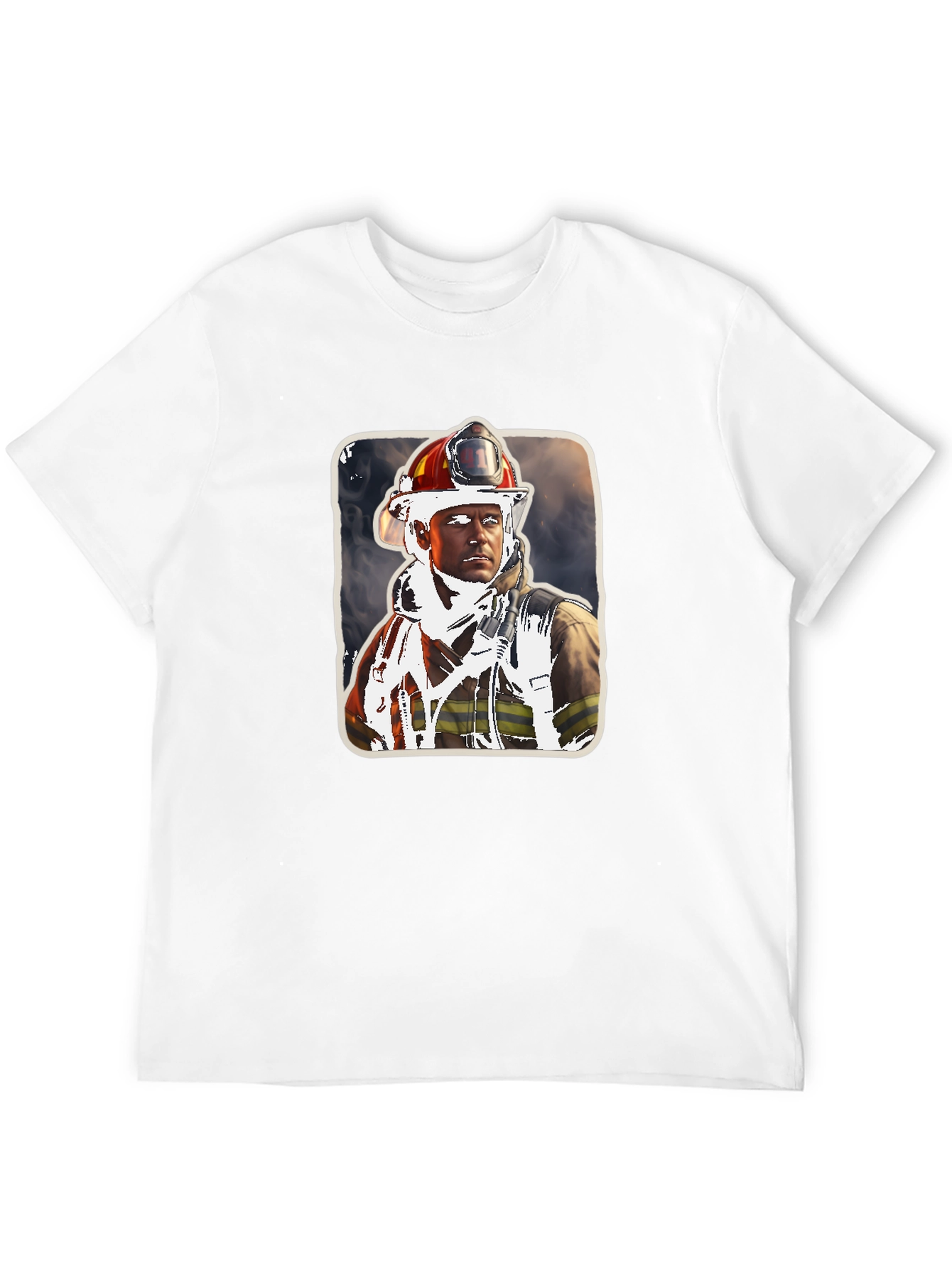 Black Firefighter Portrait Graphic Tee view 12