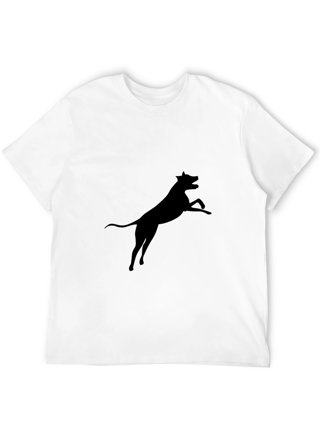 Black Black Dog Silhouette Graphic Tee - Casual Cotton T-Shirt view 12