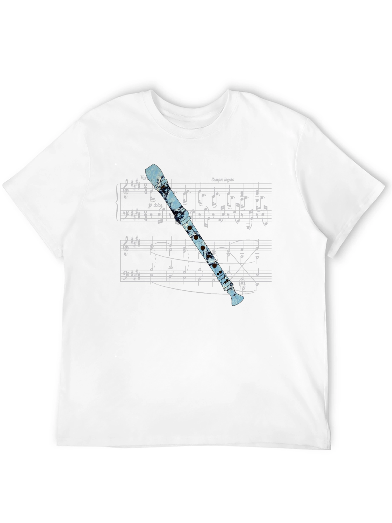 Black Music Lover's Flute Graphic Tee view 12