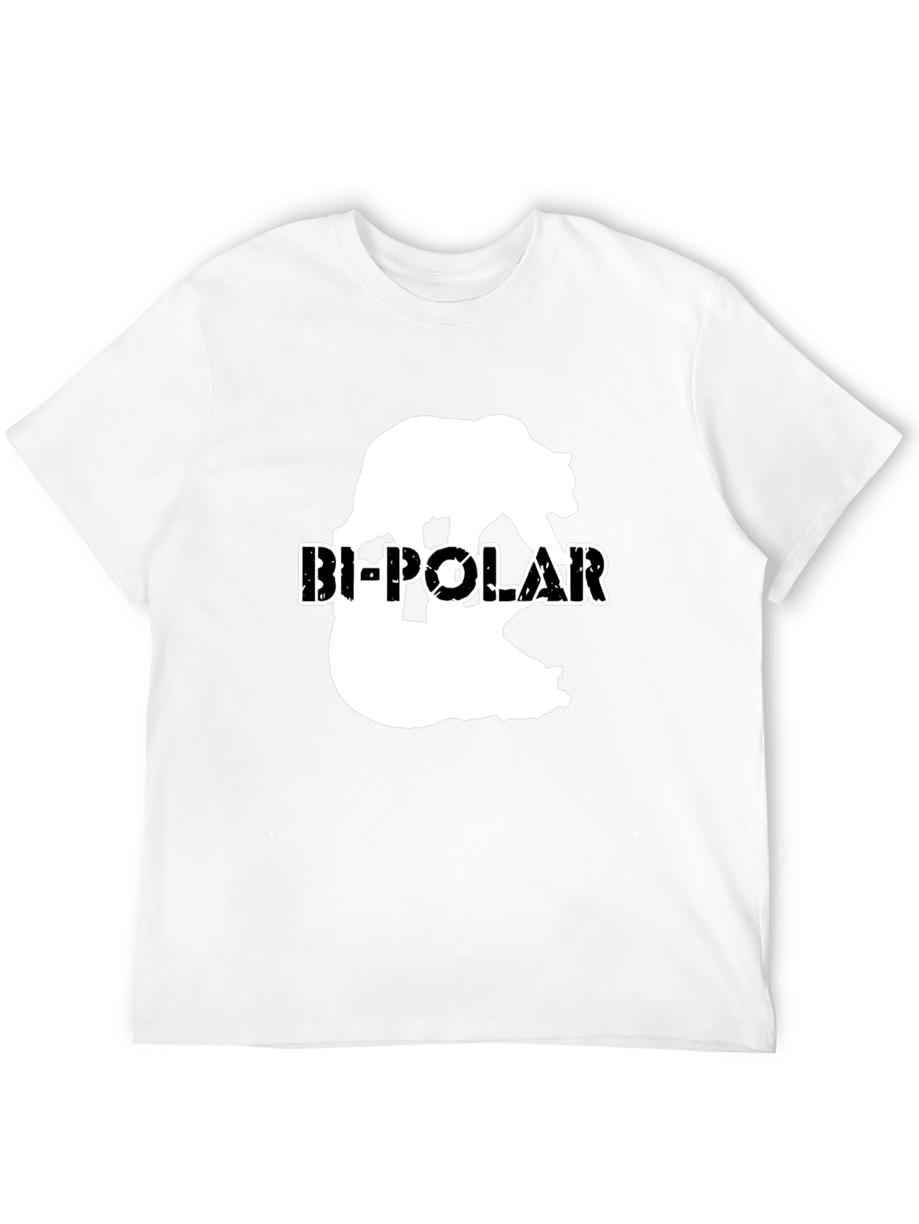 Black Bi-Polar Bear Graphic Print Black T-Shirt view 12