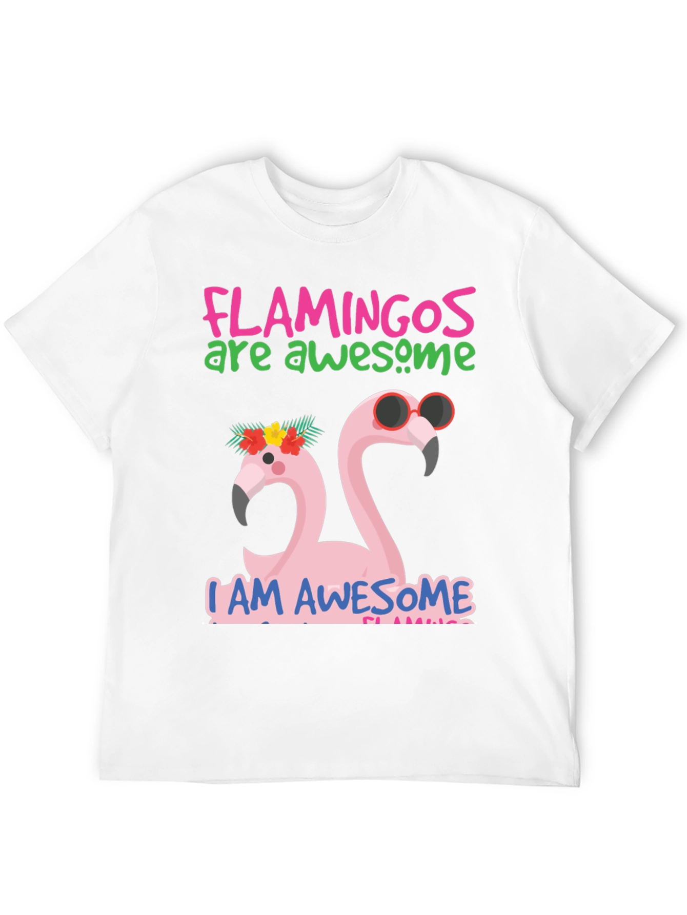 Black Awesome Flamingo Graphic T-Shirt view 12
