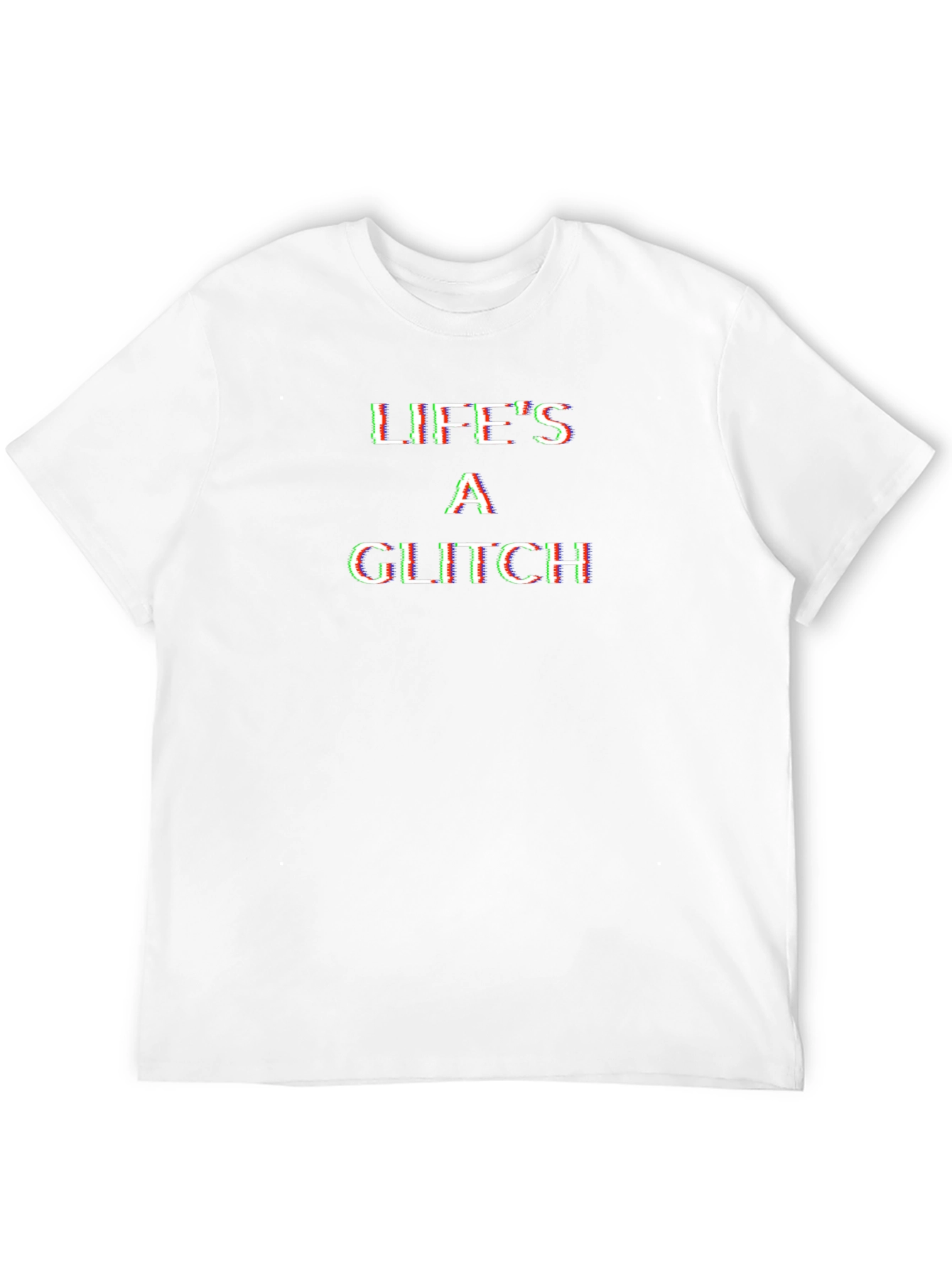 Black Life's a Glitch Graphic Tee - Black Casual T-Shirt view 12