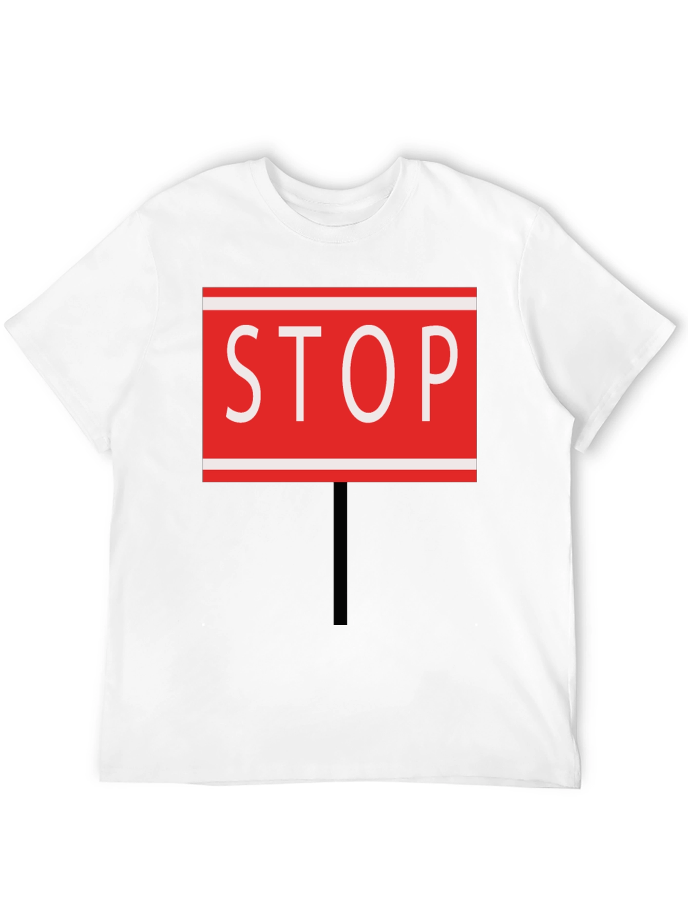 Black Stop Sign Graphic Tee - Black Cotton Blend view 12