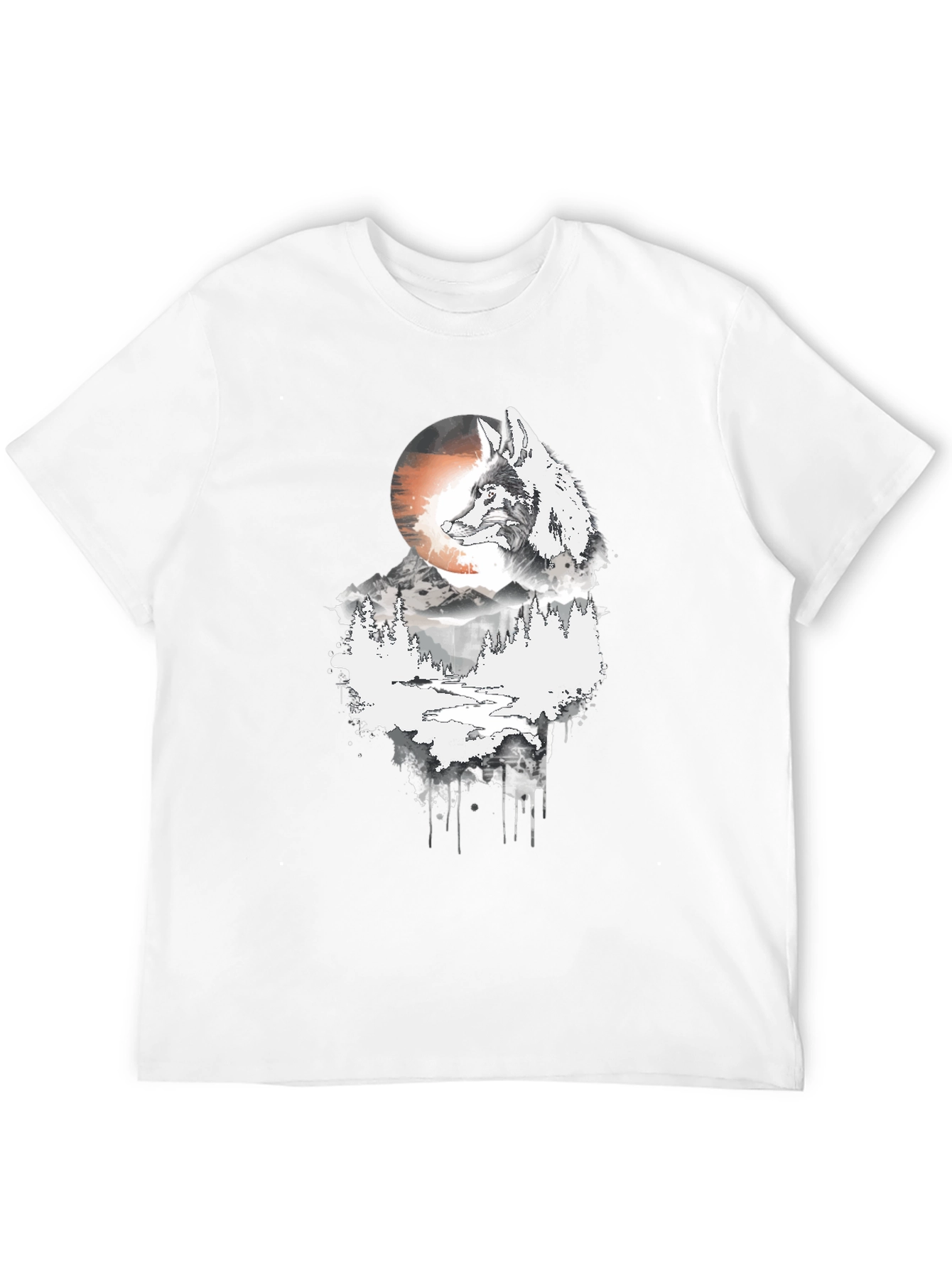 Wolf Moon Graphic Tee - Men's Black T-Shirt - 12