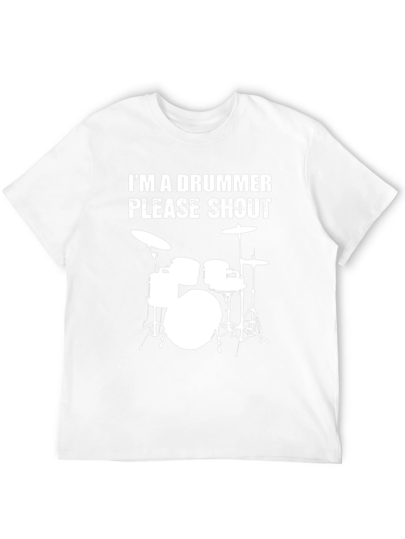 Black I'm a Drummer Please Shout T-Shirt view 12
