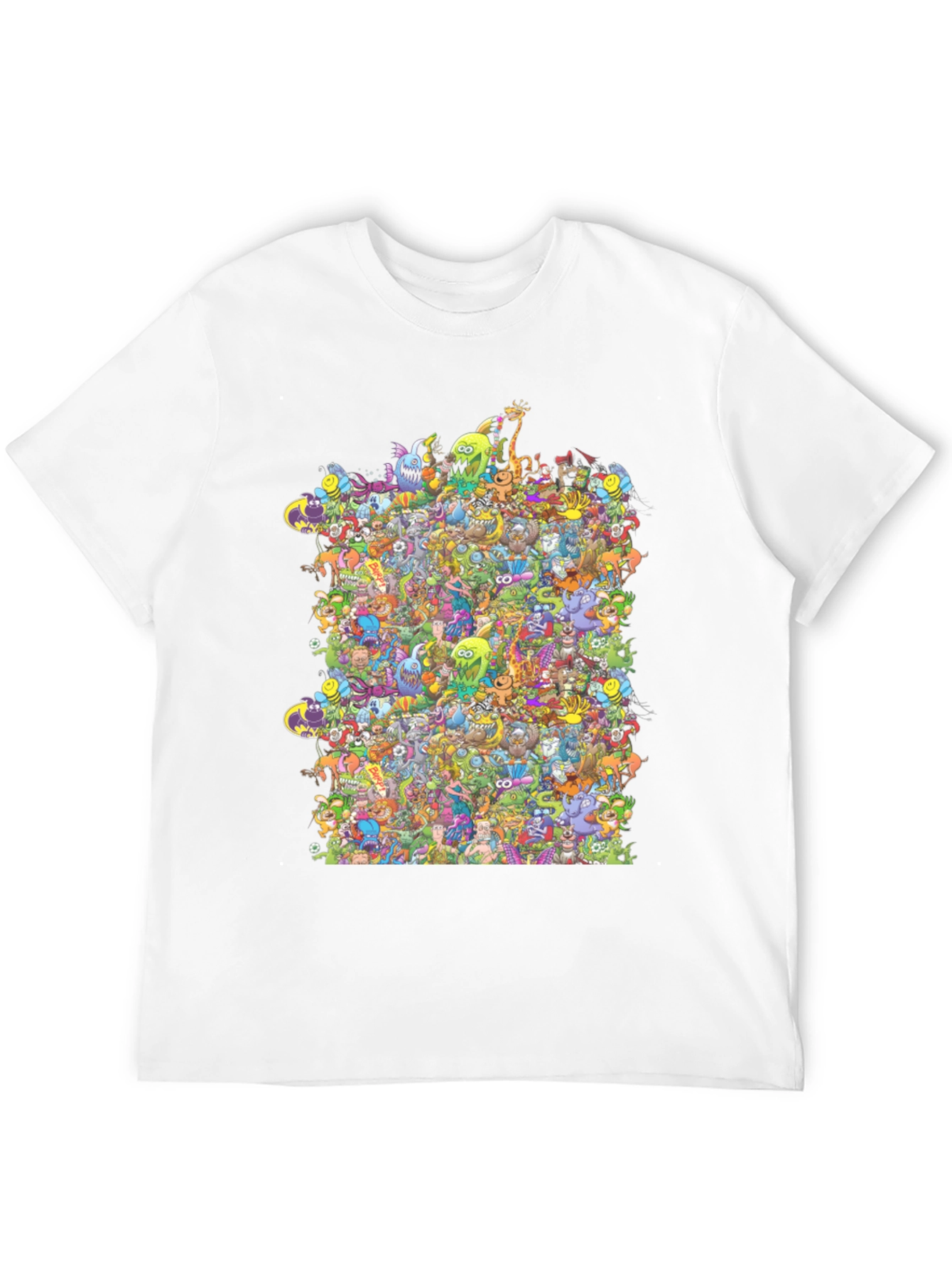 Black Fun Cartoon Character T-Shirt view 12