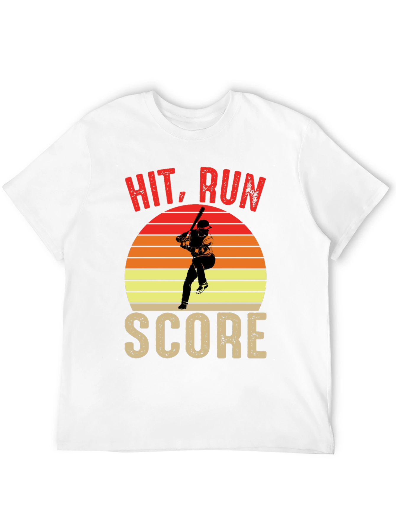 Black Hit Run Score Graphic T-Shirt Baseball Fan view 12