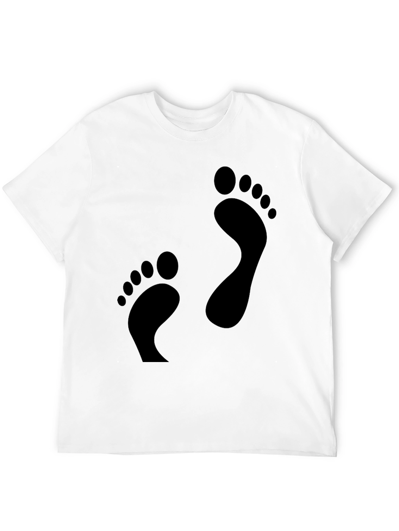Black Footprint Black T-Shirt - Fun Casual Tee view 12