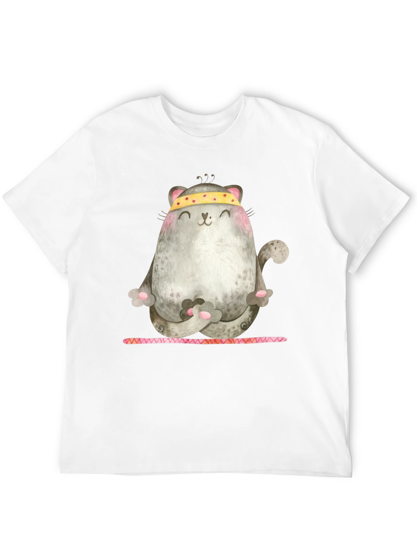 Black Yoga Cat Graphic Tee - Zen Kitten Shirt view 12