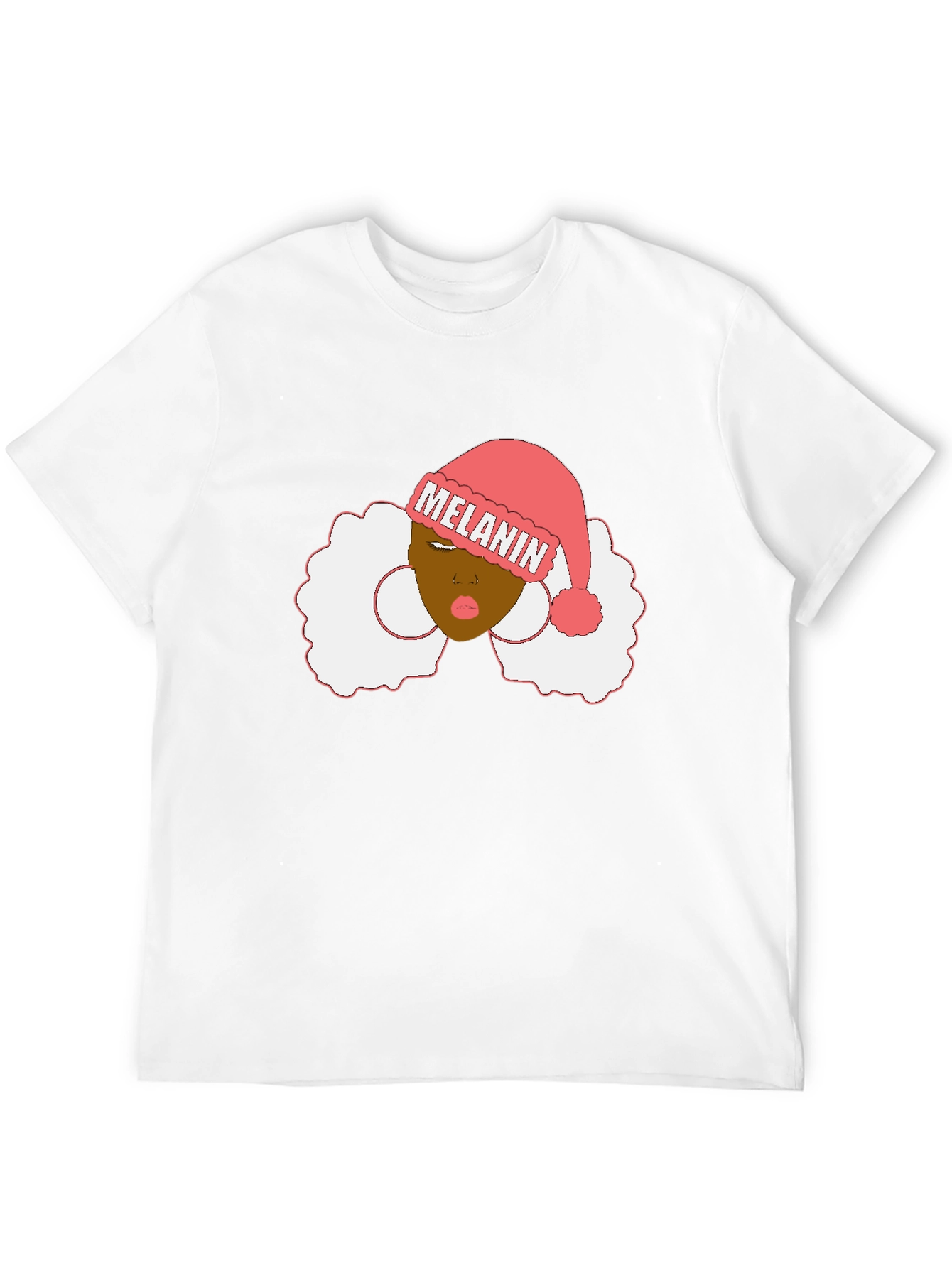Black Melanin Santa Hat Black Graphic Tee view 12