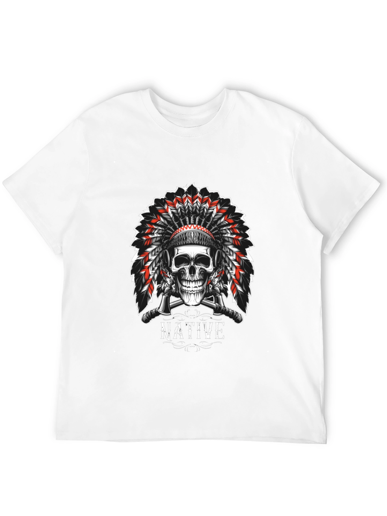 Black Native Skull Graphic Tee - Black view 12