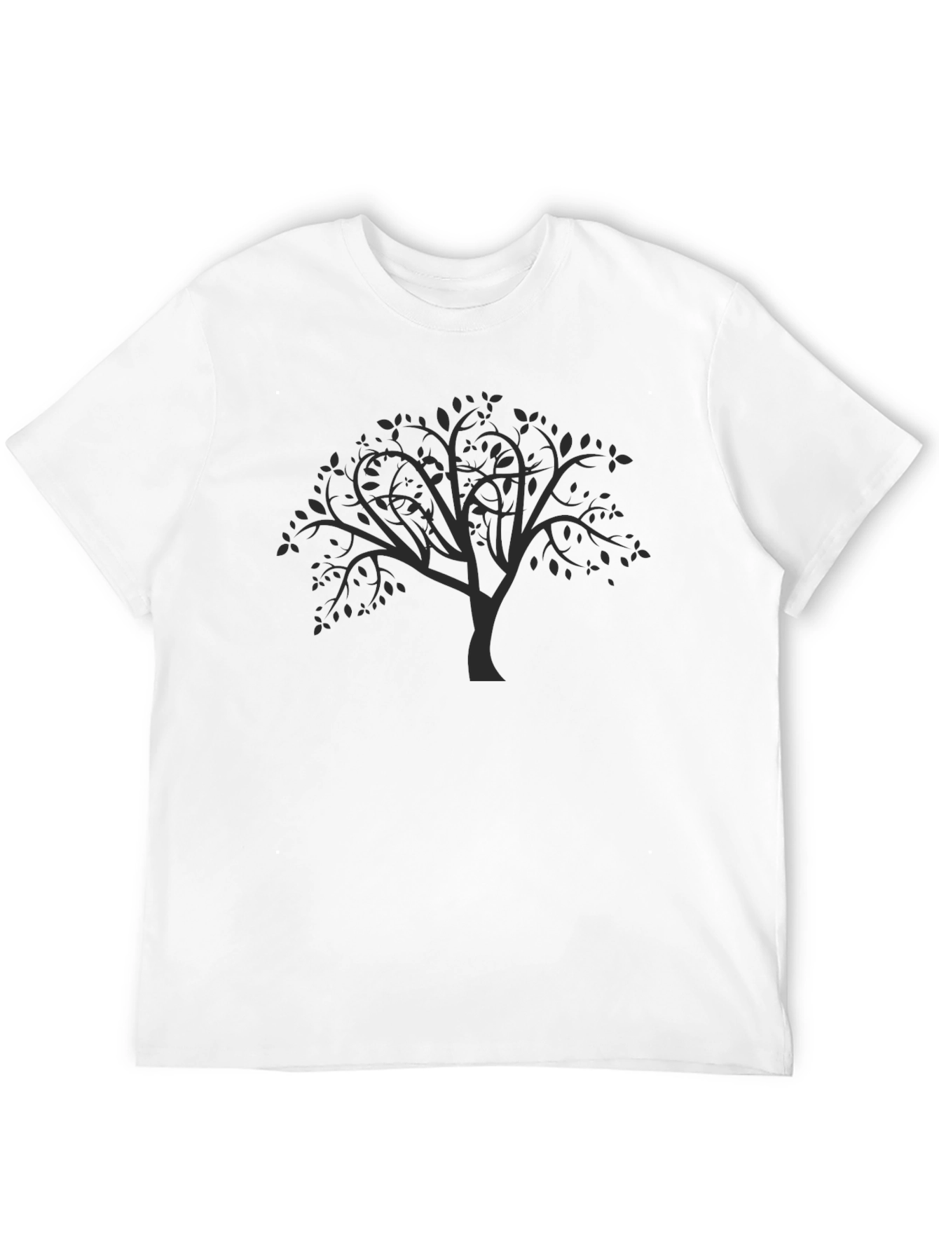 Black Men's Black Tree Graphic T-Shirt - Modern Style view 12