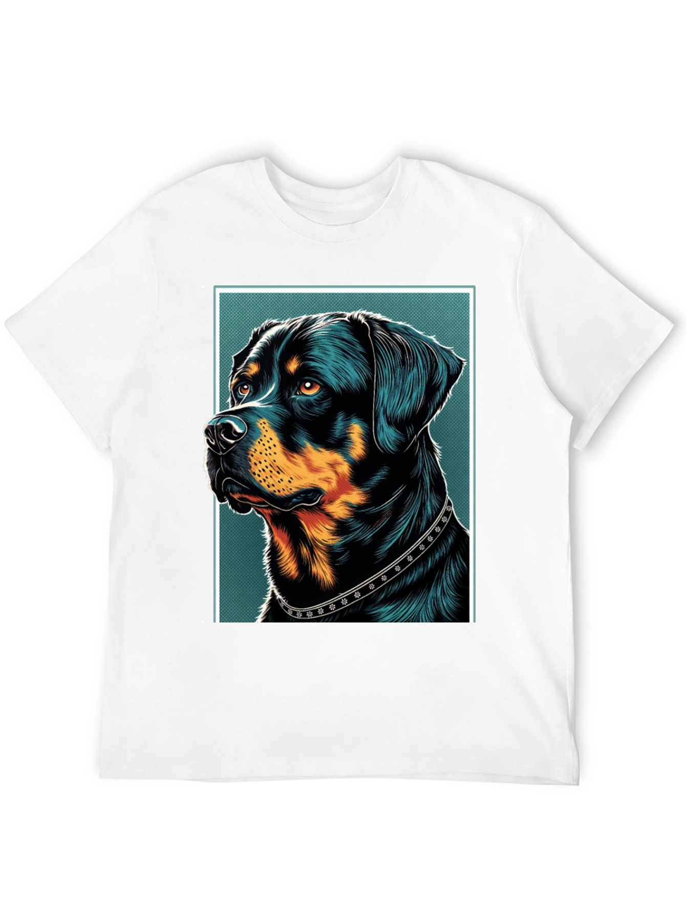 Black Rottweiler Graphic Print Black T-Shirt view 12
