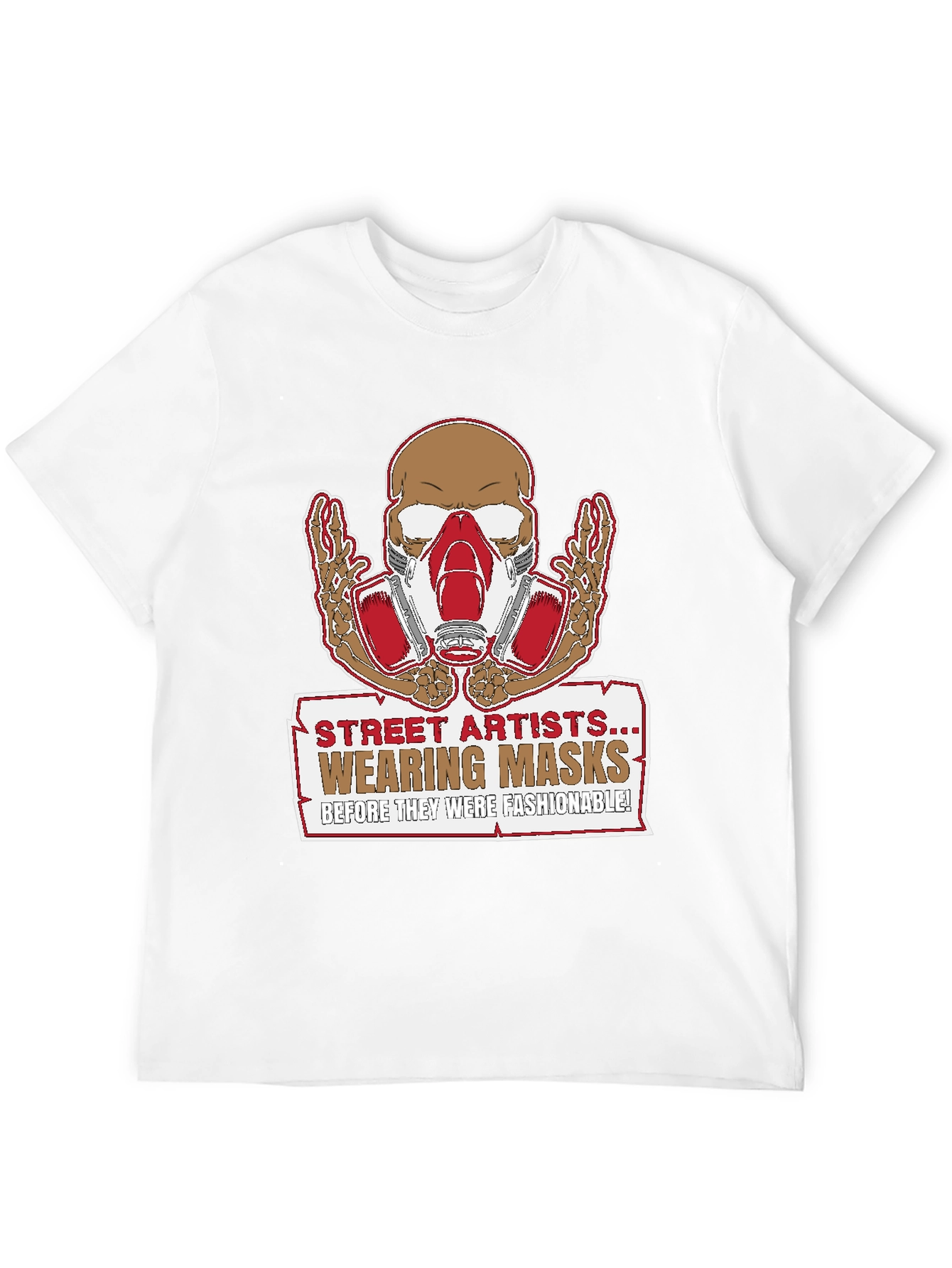 Street Artist Mask Skeleton Graphic T-Shirt - 12