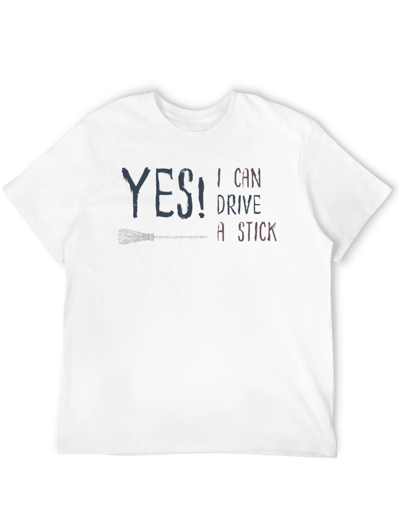 Black Yes! I Can Drive a Stick Novelty T-Shirt view 12