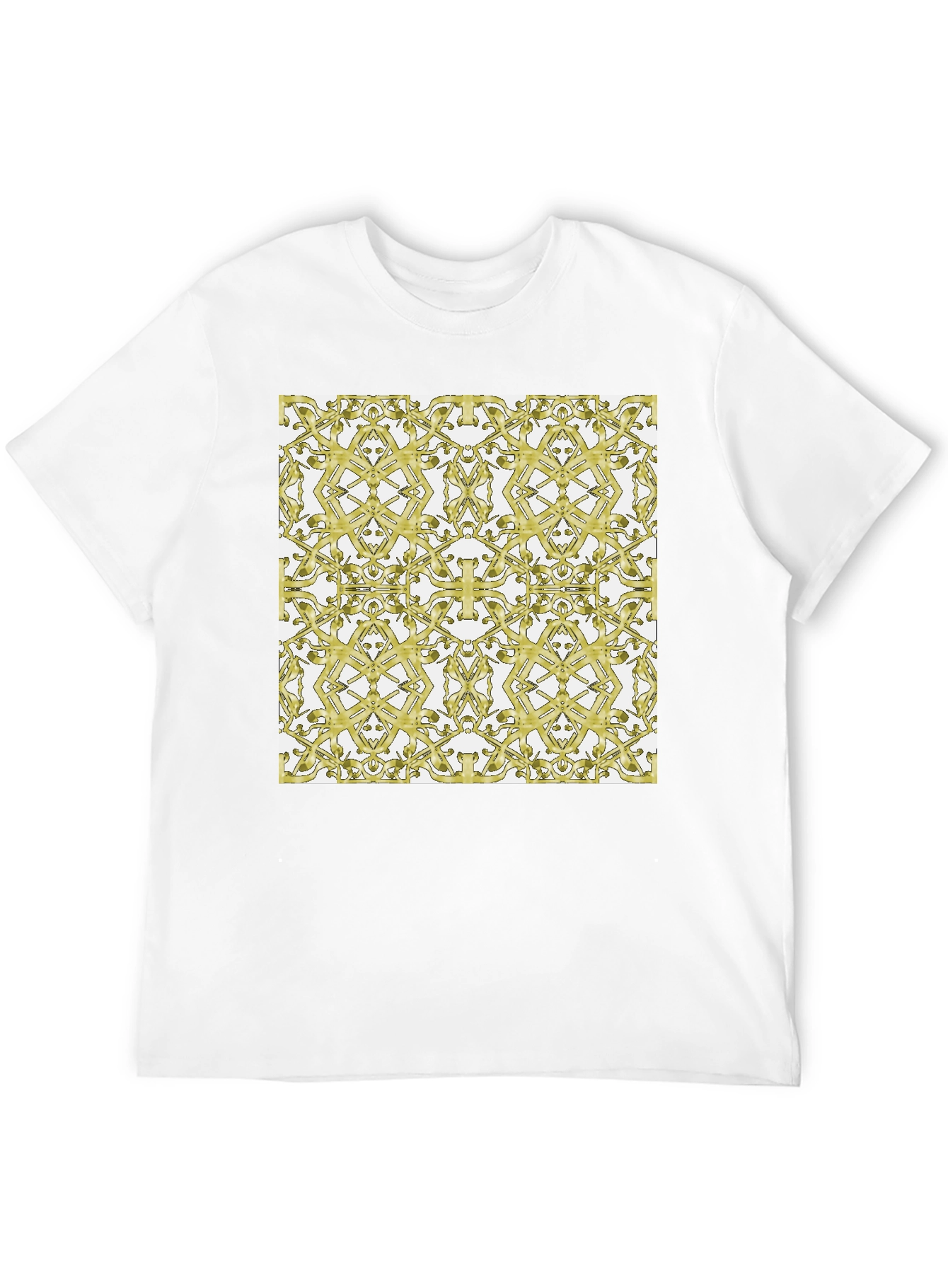 Black Gold Patterned Black T-Shirt view 12