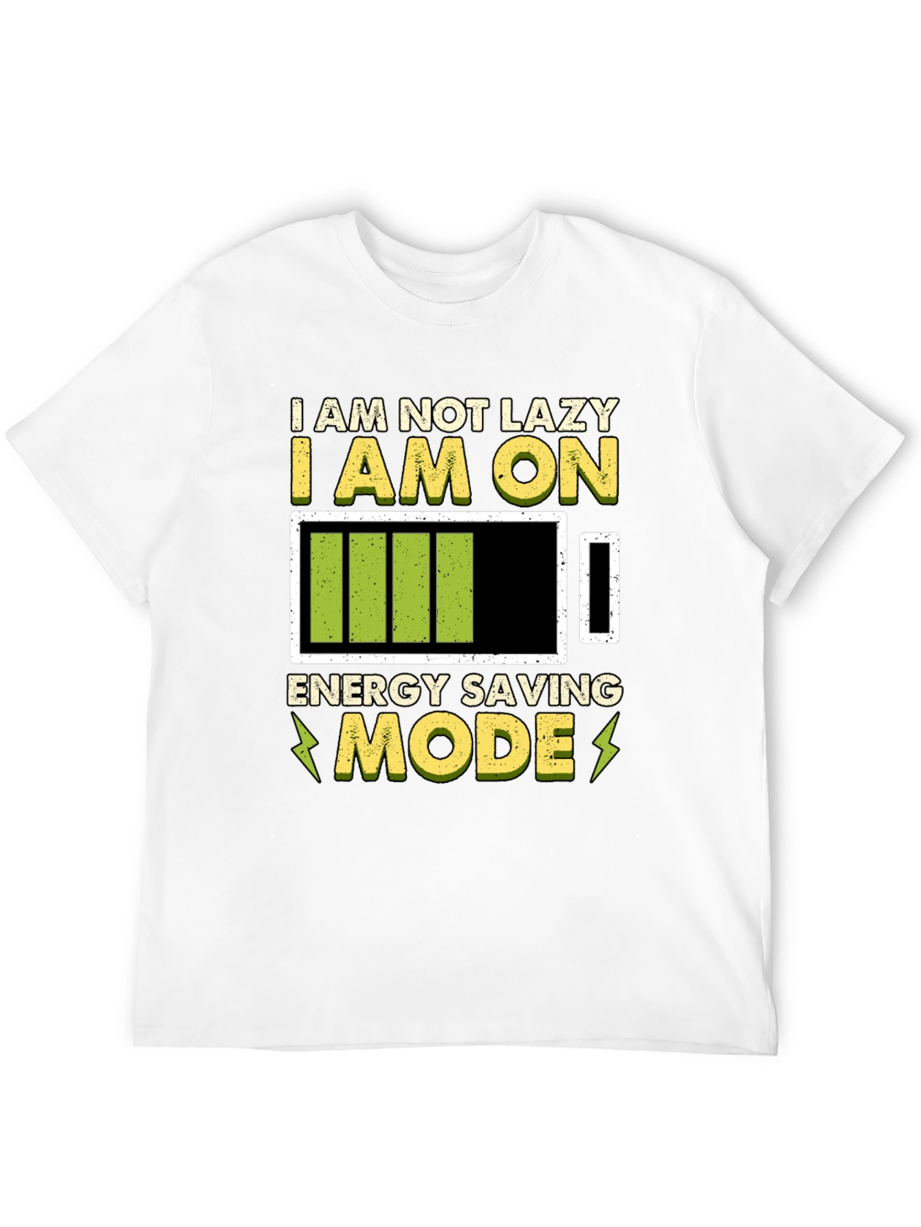 Black Energy Saving Mode Graphic Tee - Lazy Humor T-Shirt view 12