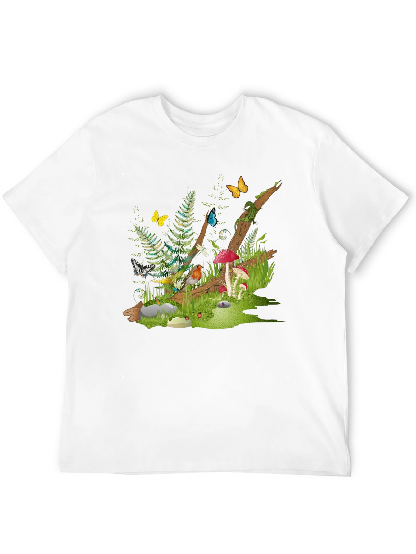 Black Enchanted Forest Tee - Nature Graphic Black T-Shirt view 12