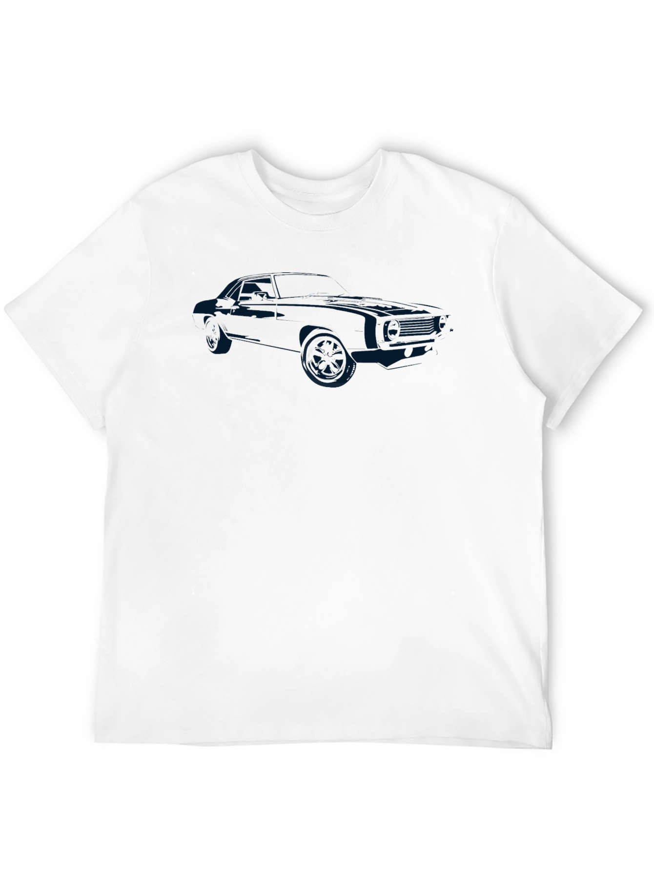 Black Men's Black T-Shirt with Car Silhouette Graphic view 12