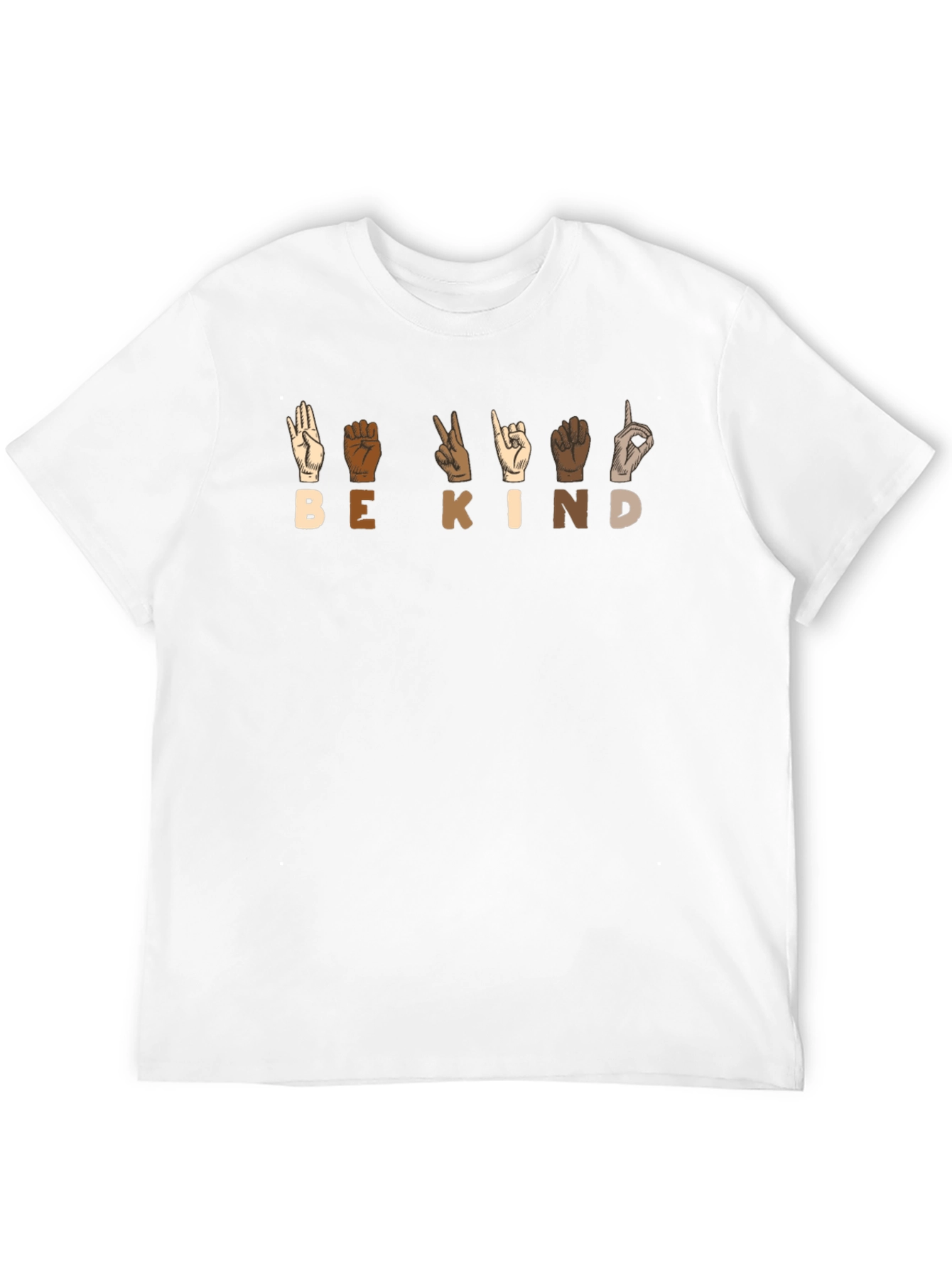 Black Be Kind Sign Language Graphic T-Shirt view 12