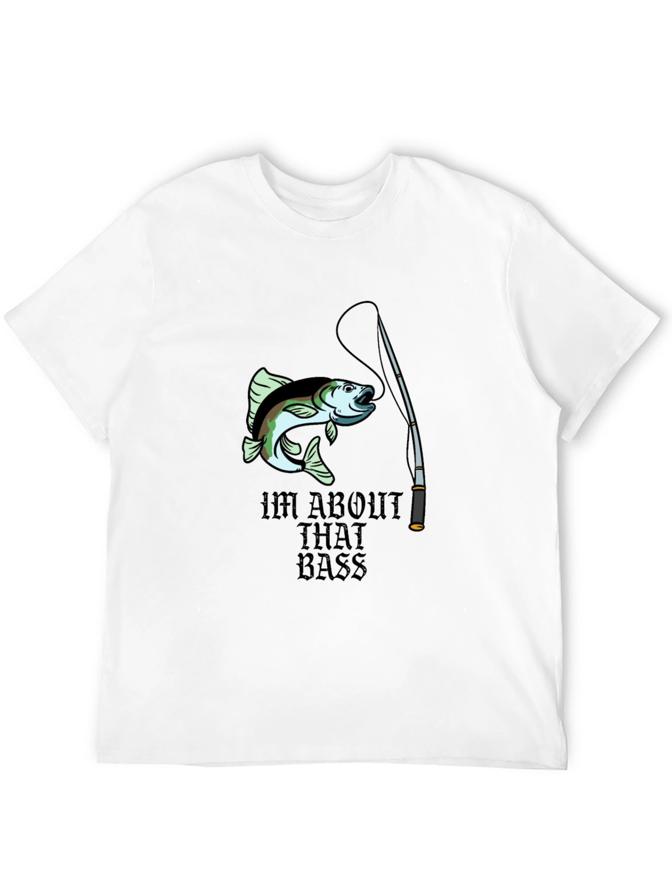 Black I'm About That Bass Fishing T-Shirt view 12