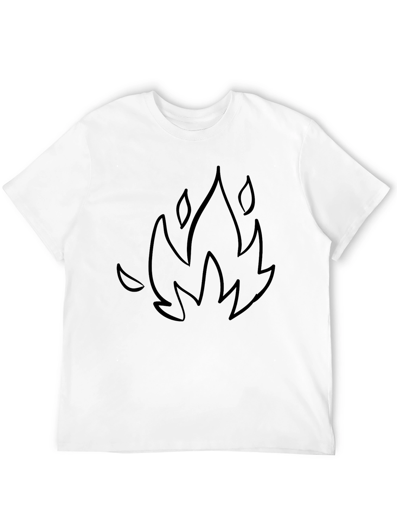 Black Black Graphic Tee - Fire Outline Design view 12