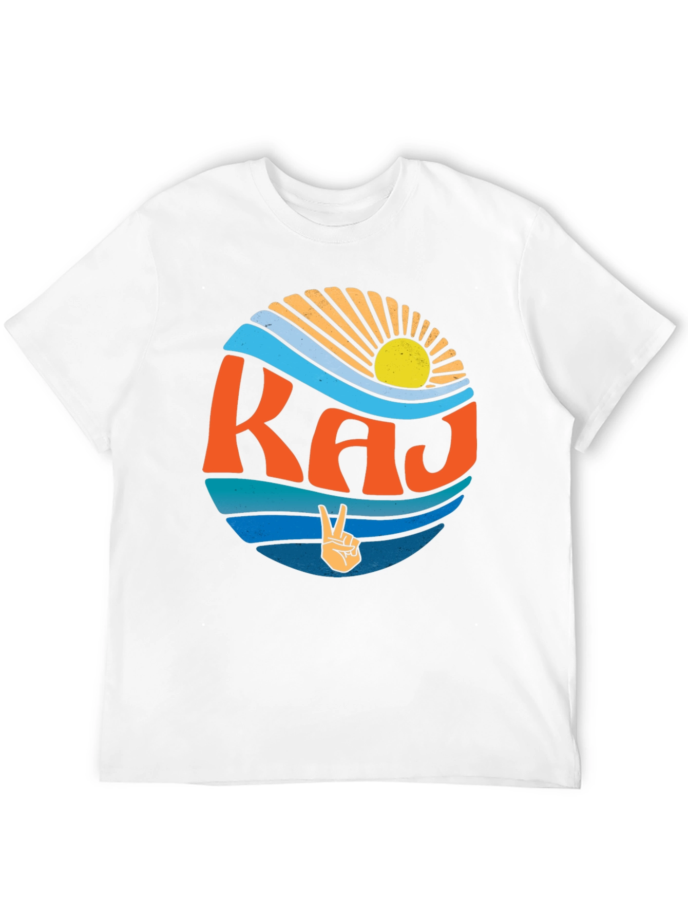 Retro 'RAJ' Graphic Tee - Vintage Style Black T-Shirt - 12