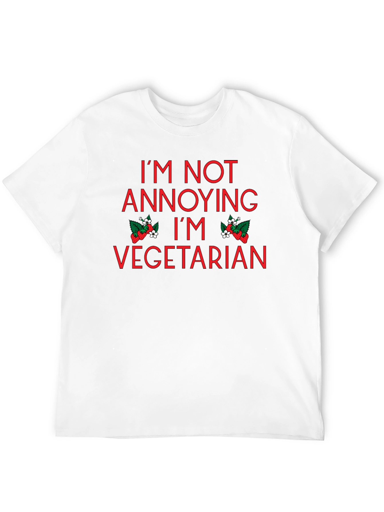 Black Vegetarian T-Shirt - "I'm Not Annoying, I'm Vegetarian" view 12