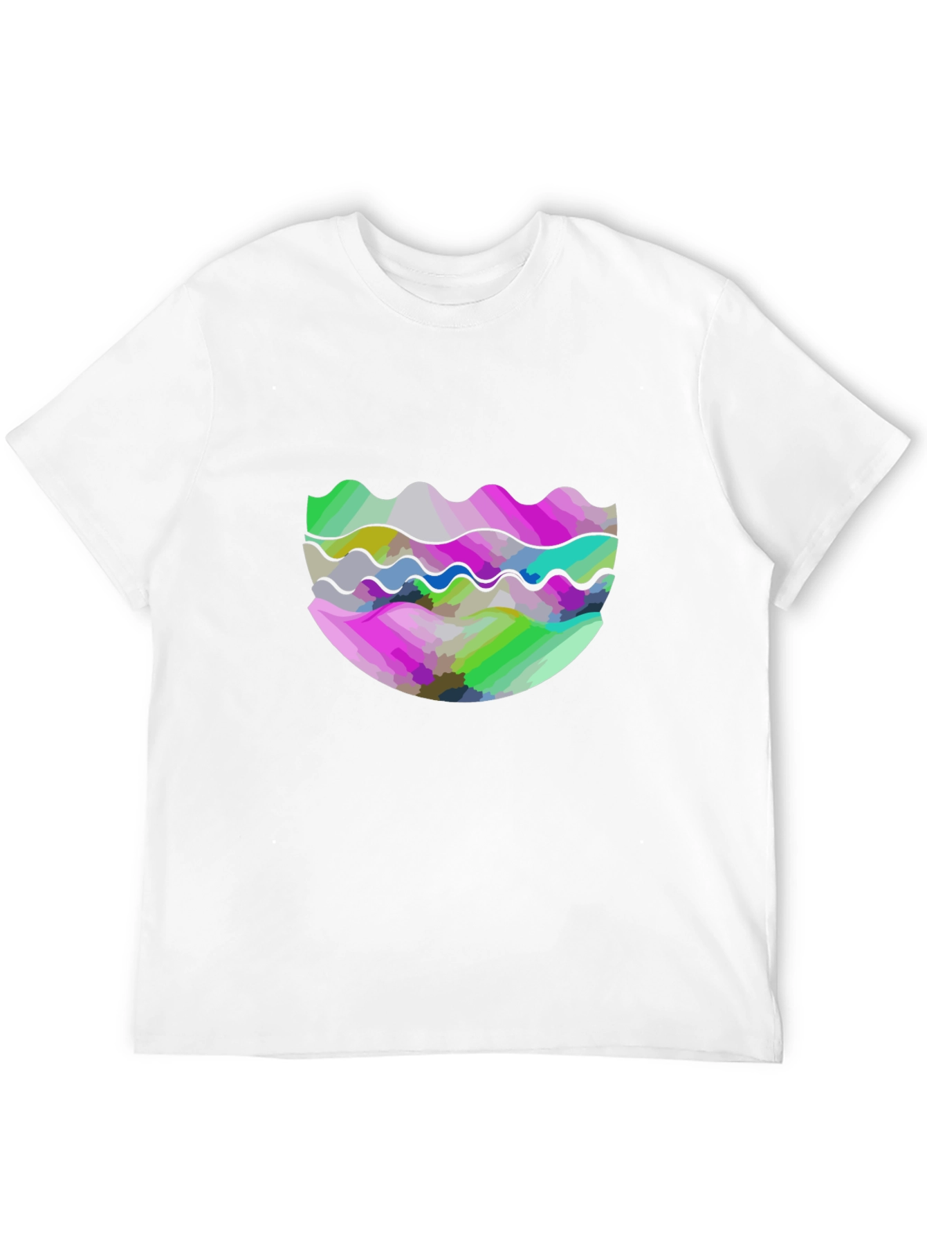Black Abstract Wave Graphic Tee - Modern Design view 12