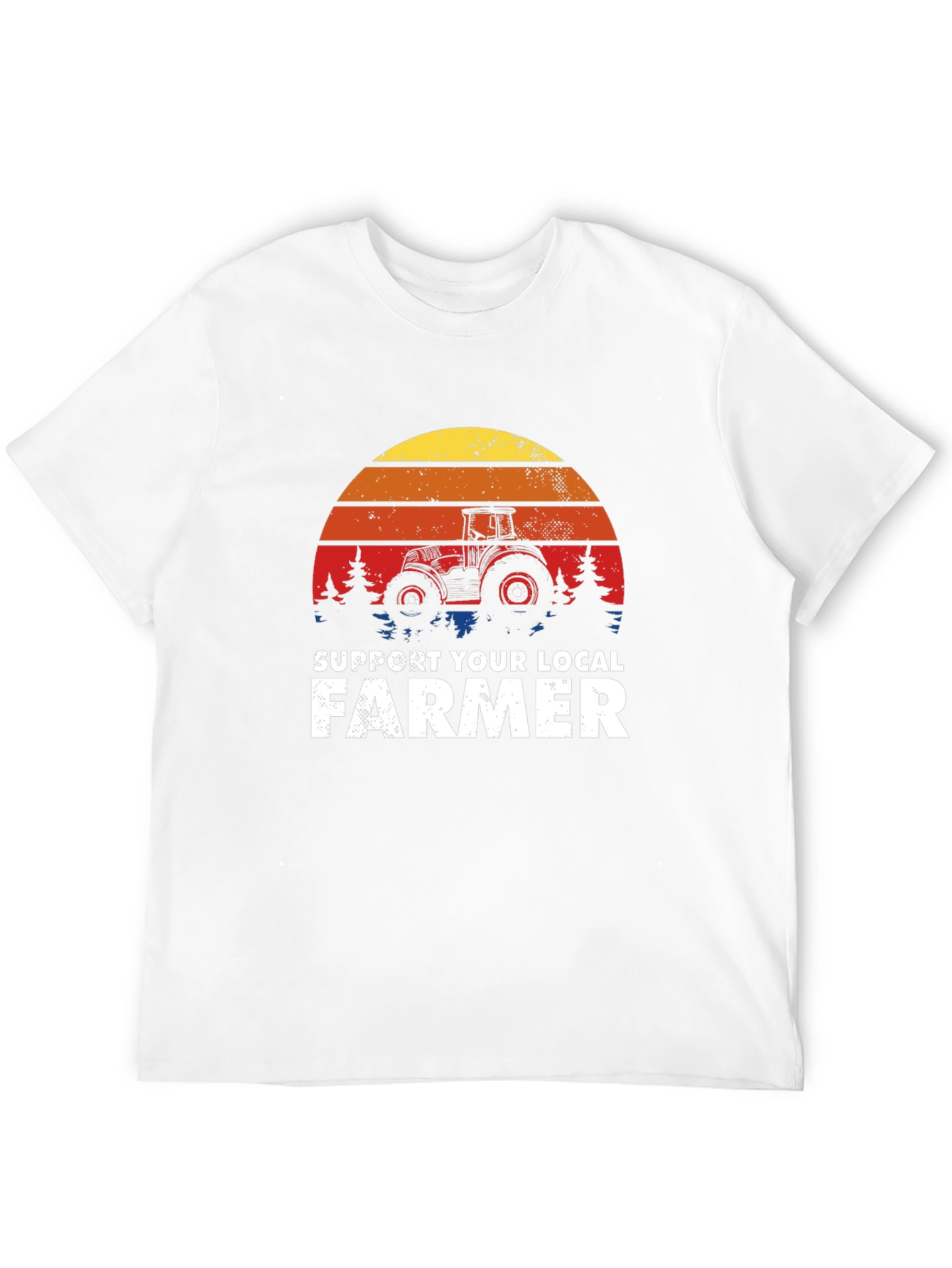 Black Support Local Farmer Tractor Graphic Tee - Retro Style view 12
