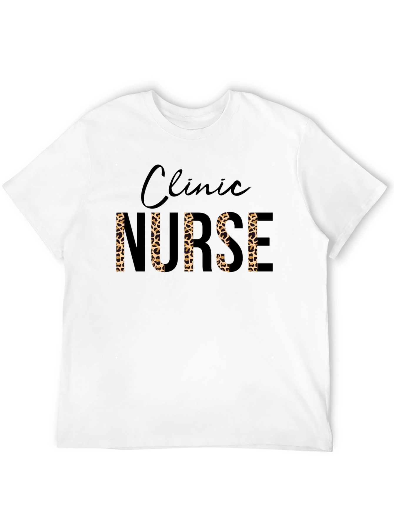 Black Clinic Nurse Leopard Print T-Shirt view 12
