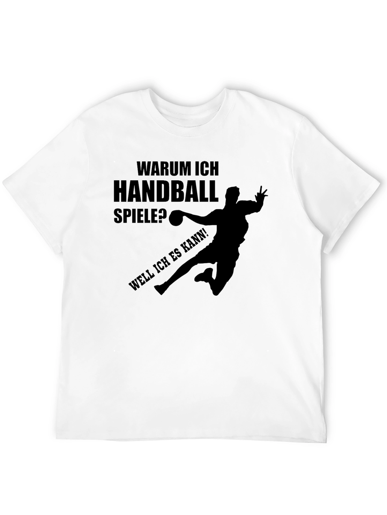 Black Handball Player Graphic T-Shirt - Fun German Slogan Tee view 12