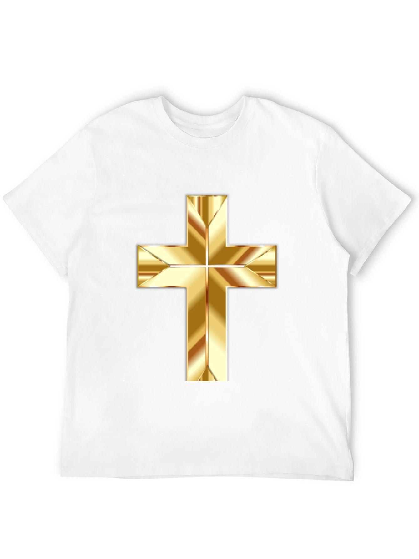 Black Gold Cross Graphic Print Black T-Shirt view 12